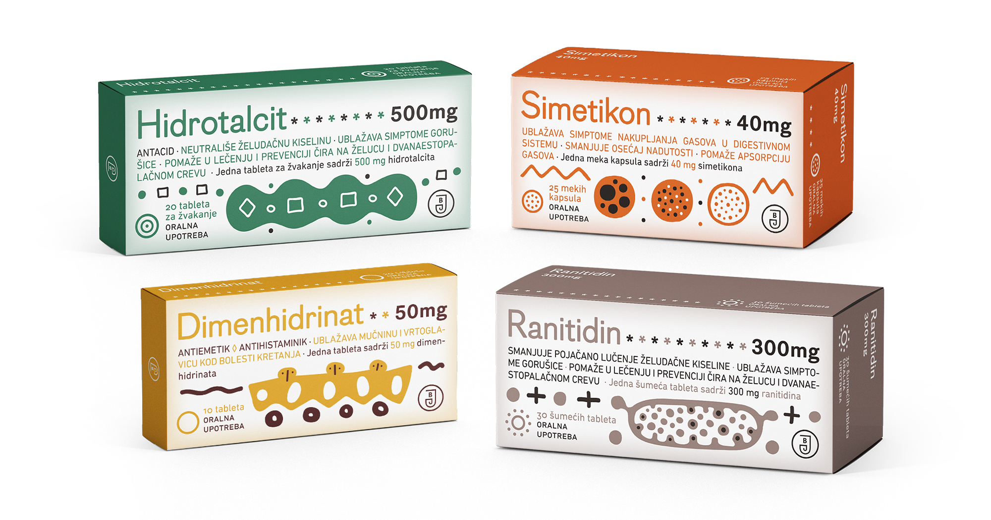 Various medicines helping with digestion issues