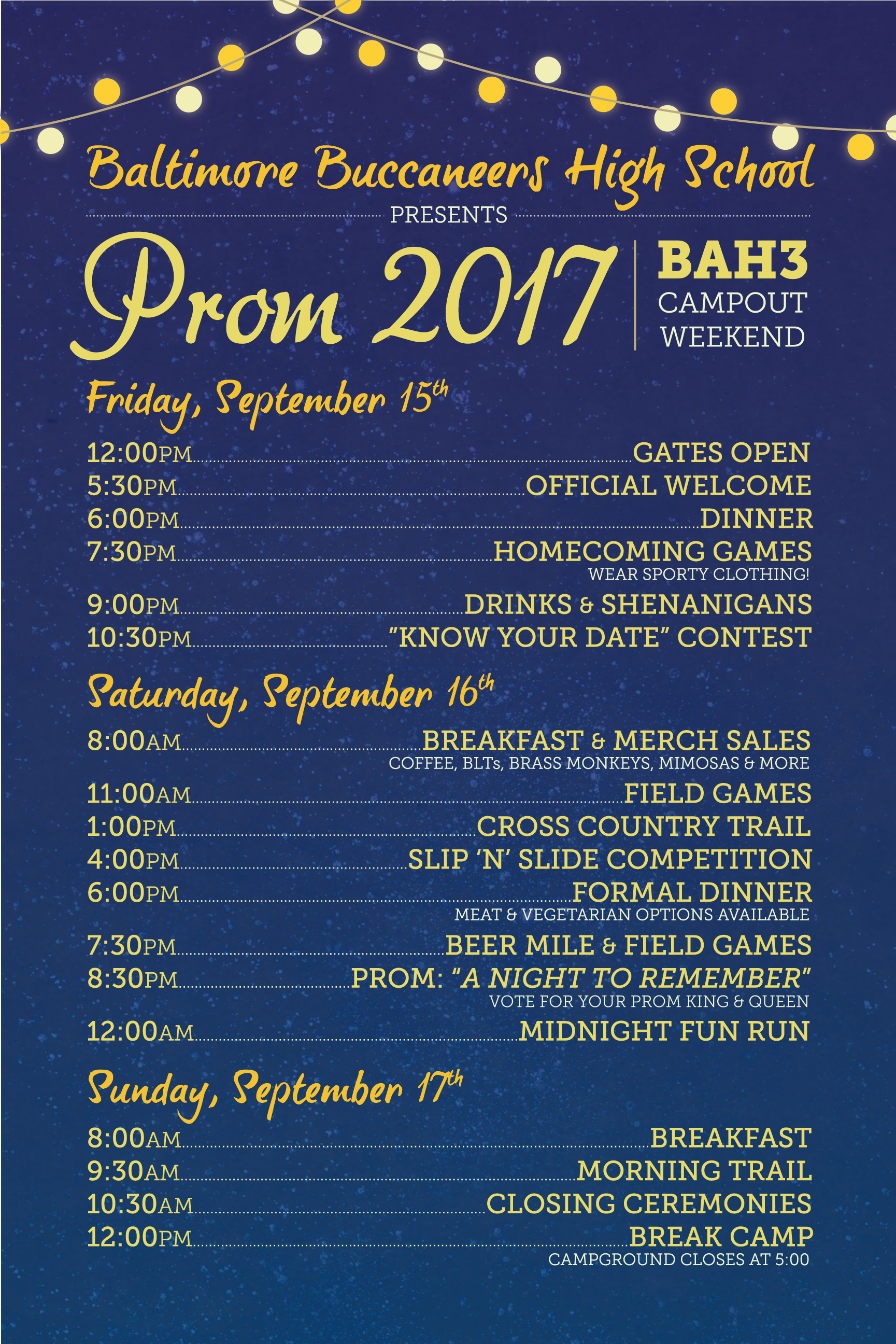 Silly poster for a Baltimore running club's annual campout.