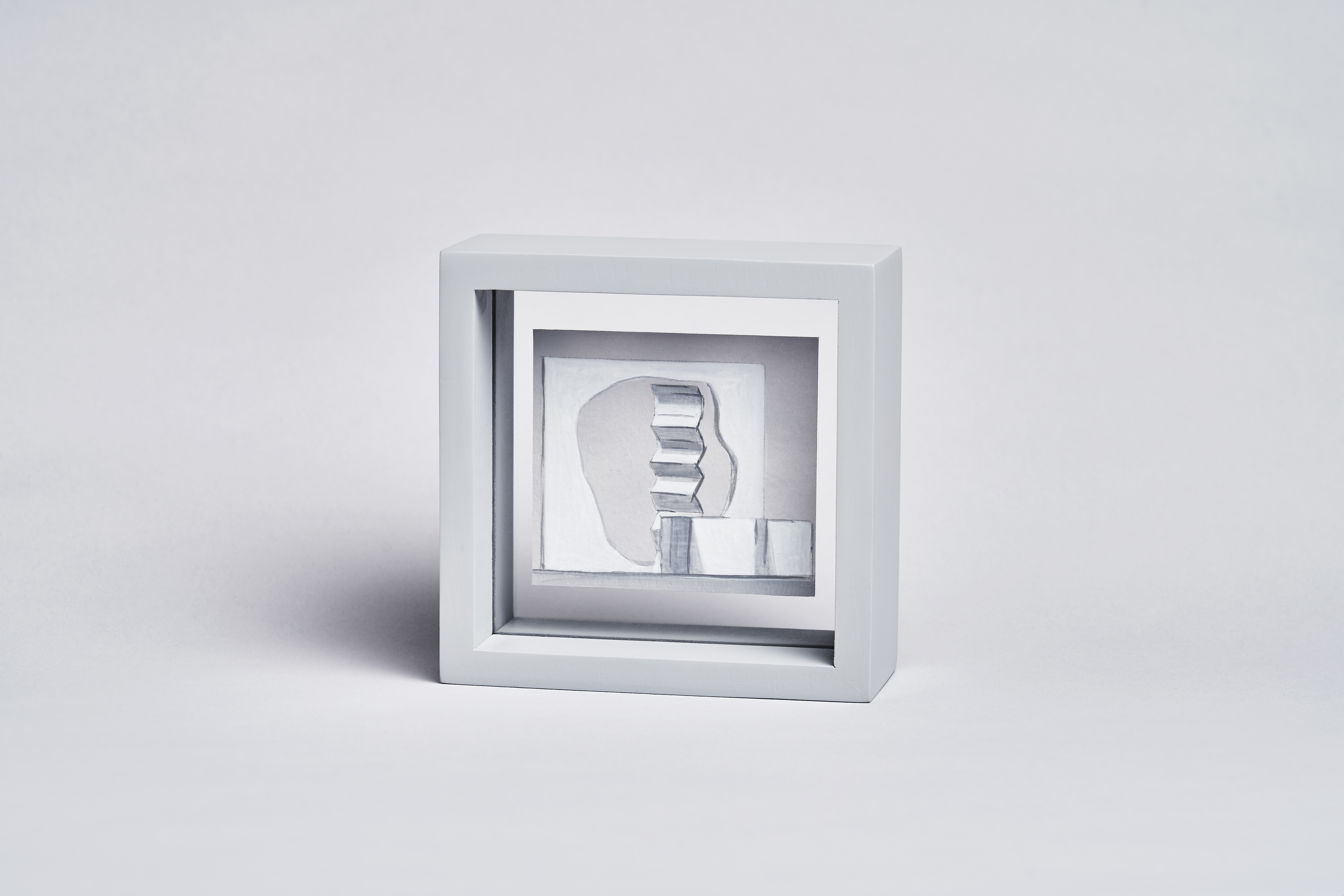 Box2, acrylic on paper, acrylic panel, wood frame, 11x11x4.5cm