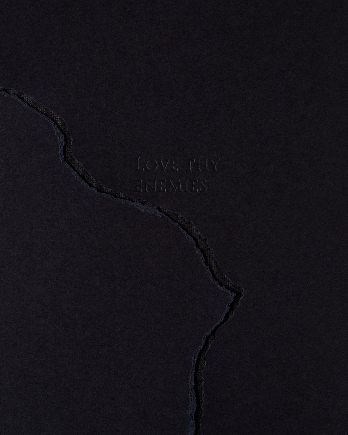 BLACK RIVER_#2 (1 of 7) - 9"x12" (framed) - Seven commandments de-bosed on black paper