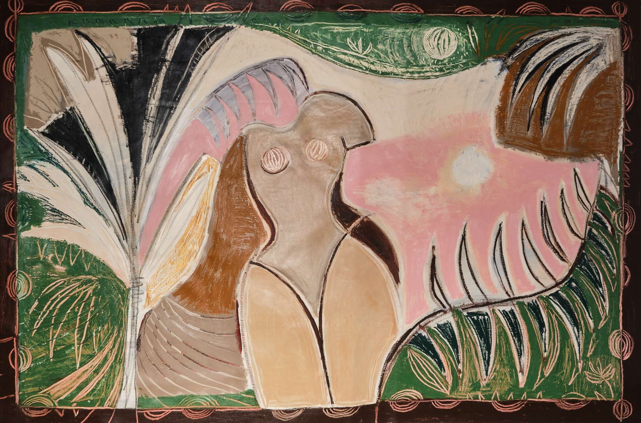 Mirage, 2024. Oil & oil stick on black canvas. 110 x 165cm