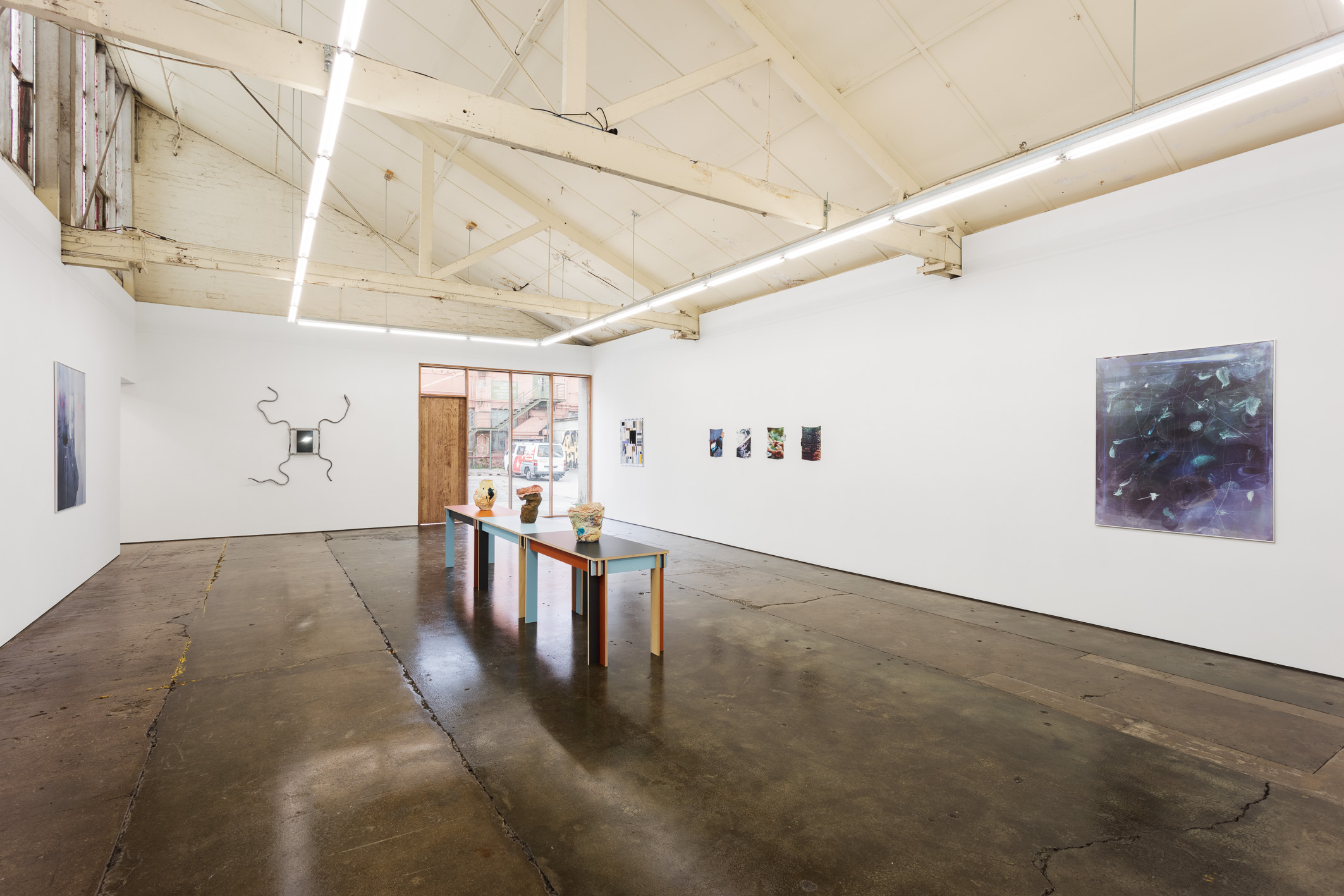 Installation image featuring Amalia Lindo, Sebastian Temple, Jacqueline Stojanović, Tim Wagg, and Guy Grabowsky
