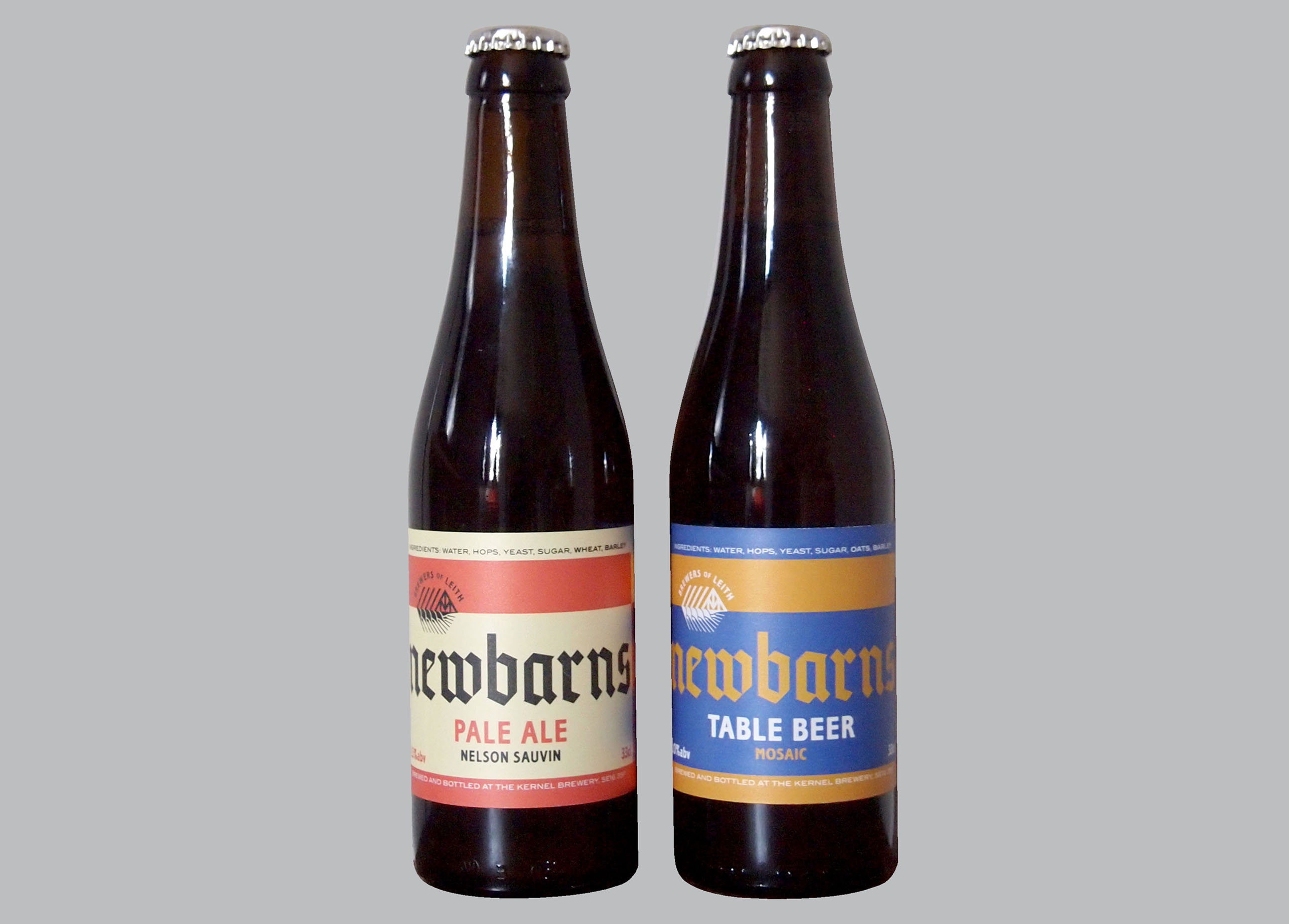 A couple of one-off bottle labels for beers brewed offsite before Newbarns' brewhouse was commissioned.