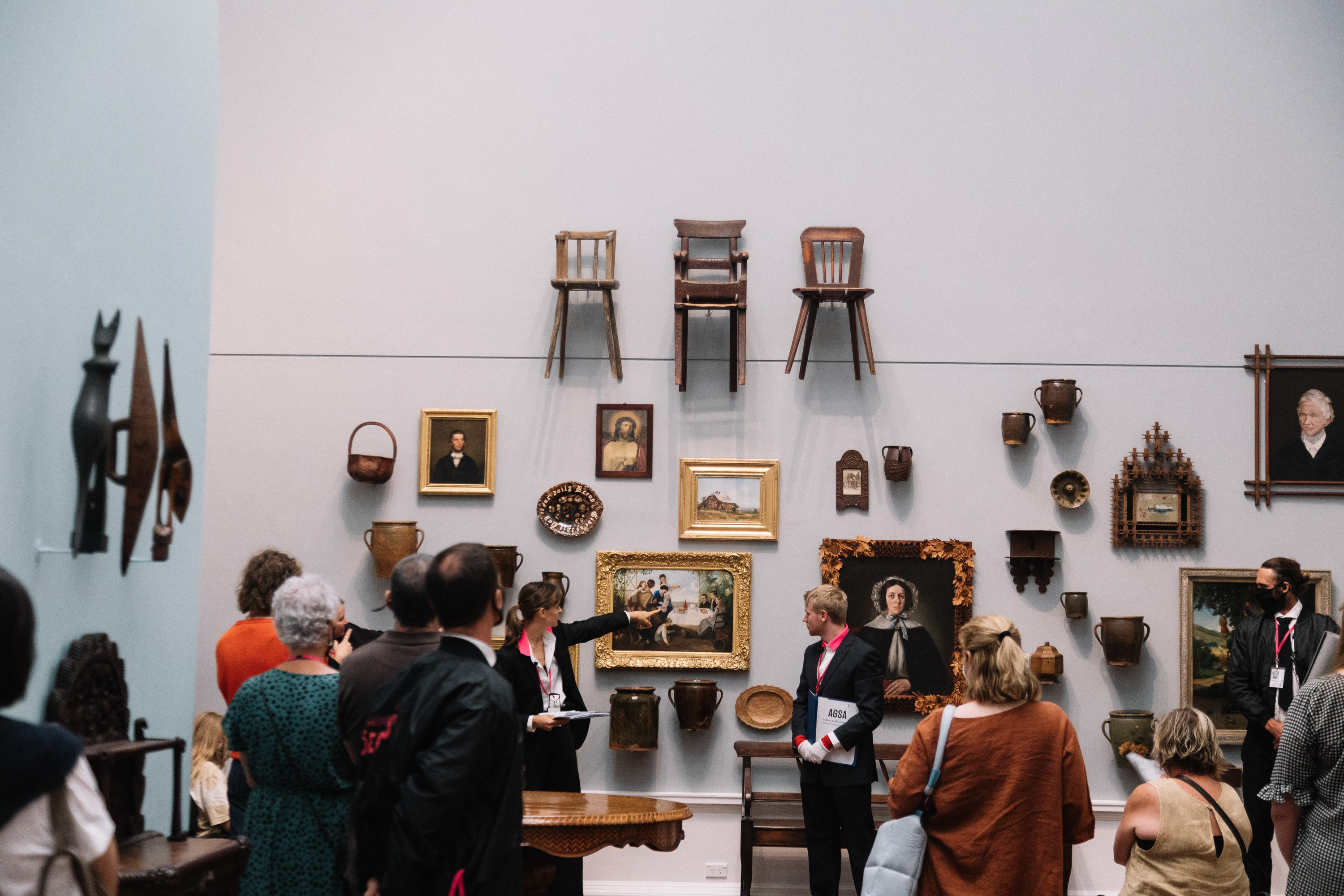 Speaking to Charles Hill's "The Artist and His Family", a painting at the centre of the Gluten Wall, which features a large white bread loaf.