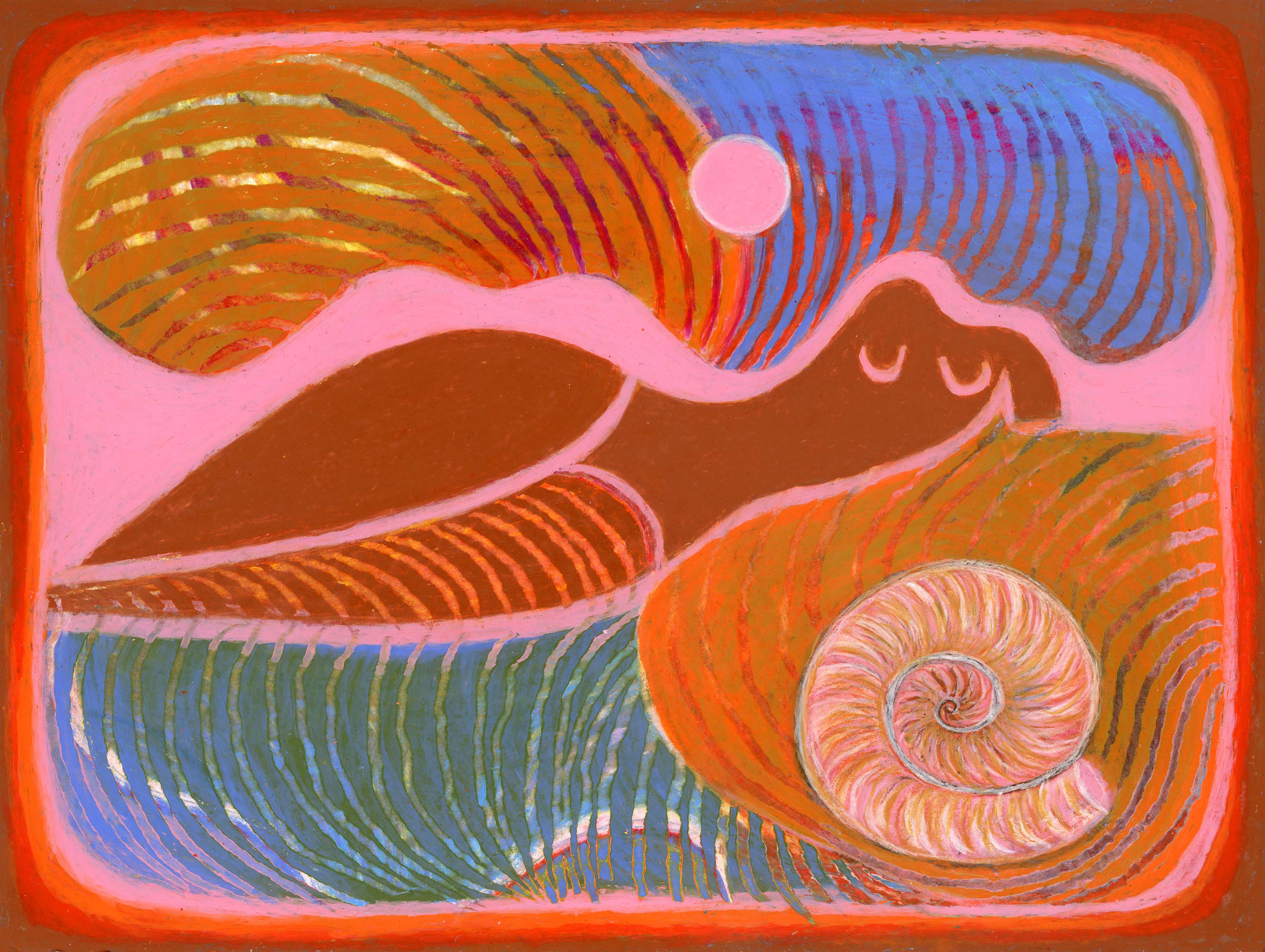 Portal, 2023. Wax Pastels on Arches paper. 11.5 x 15"