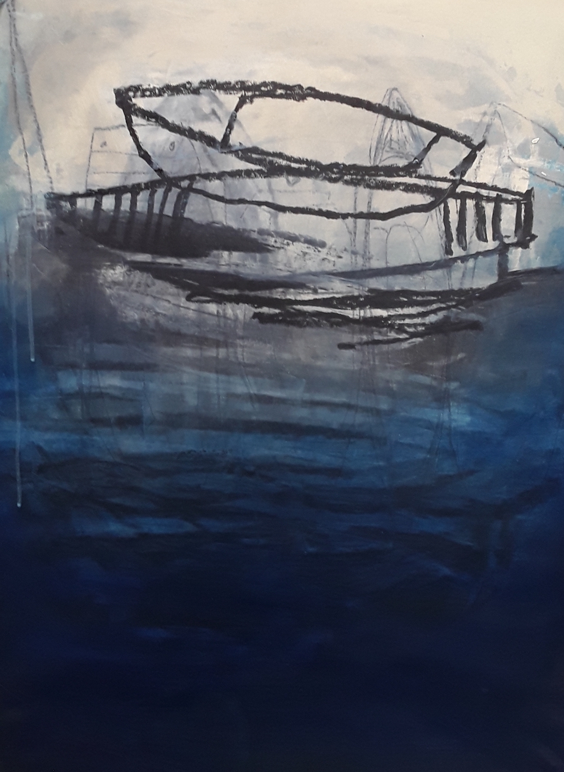 Grouping, 2016, Oil on paper, 22 x 30 in.