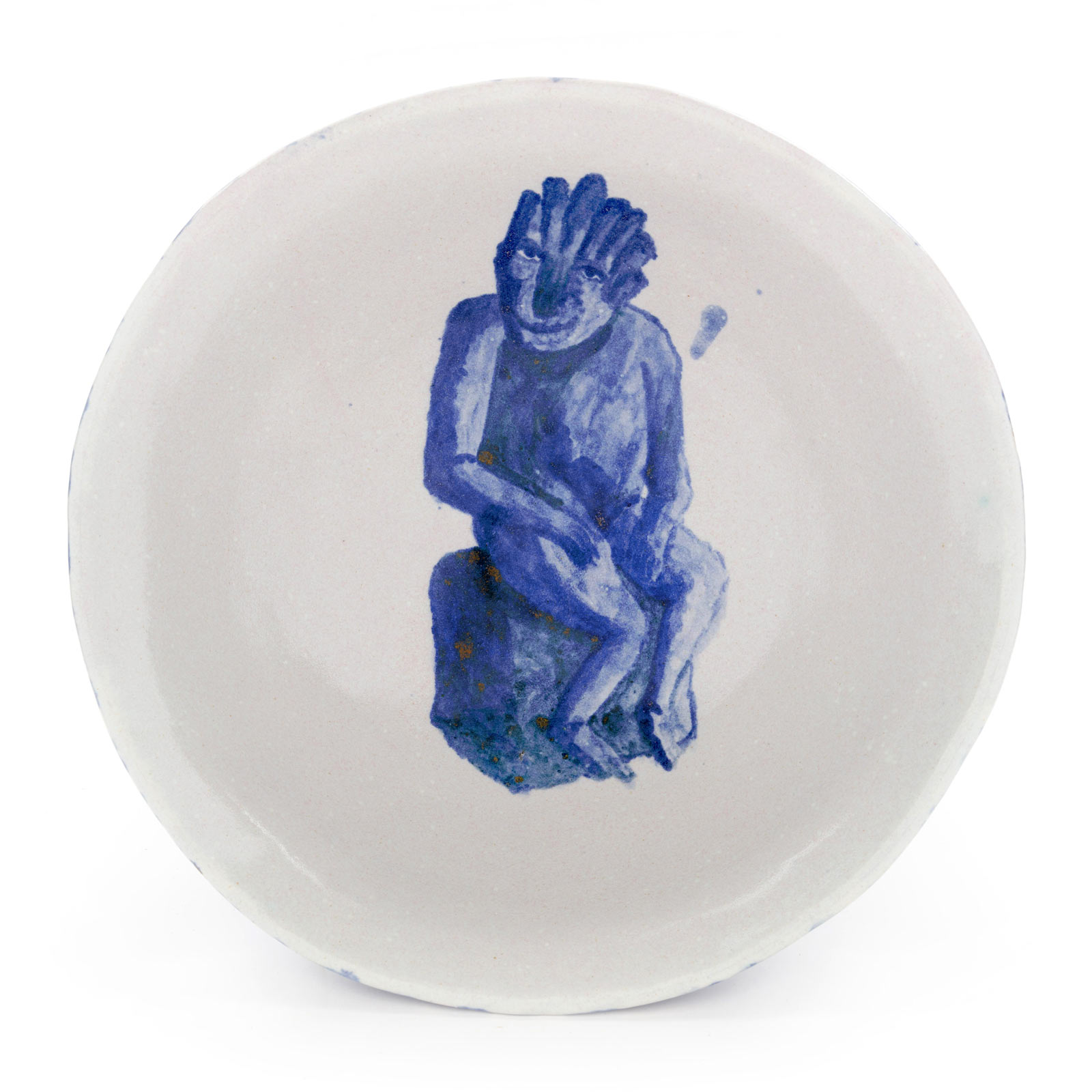 From Blue creatures on a light ground (sitting figure), 17.11.2020Glazed ceramic stoneware9.5 x 26cm