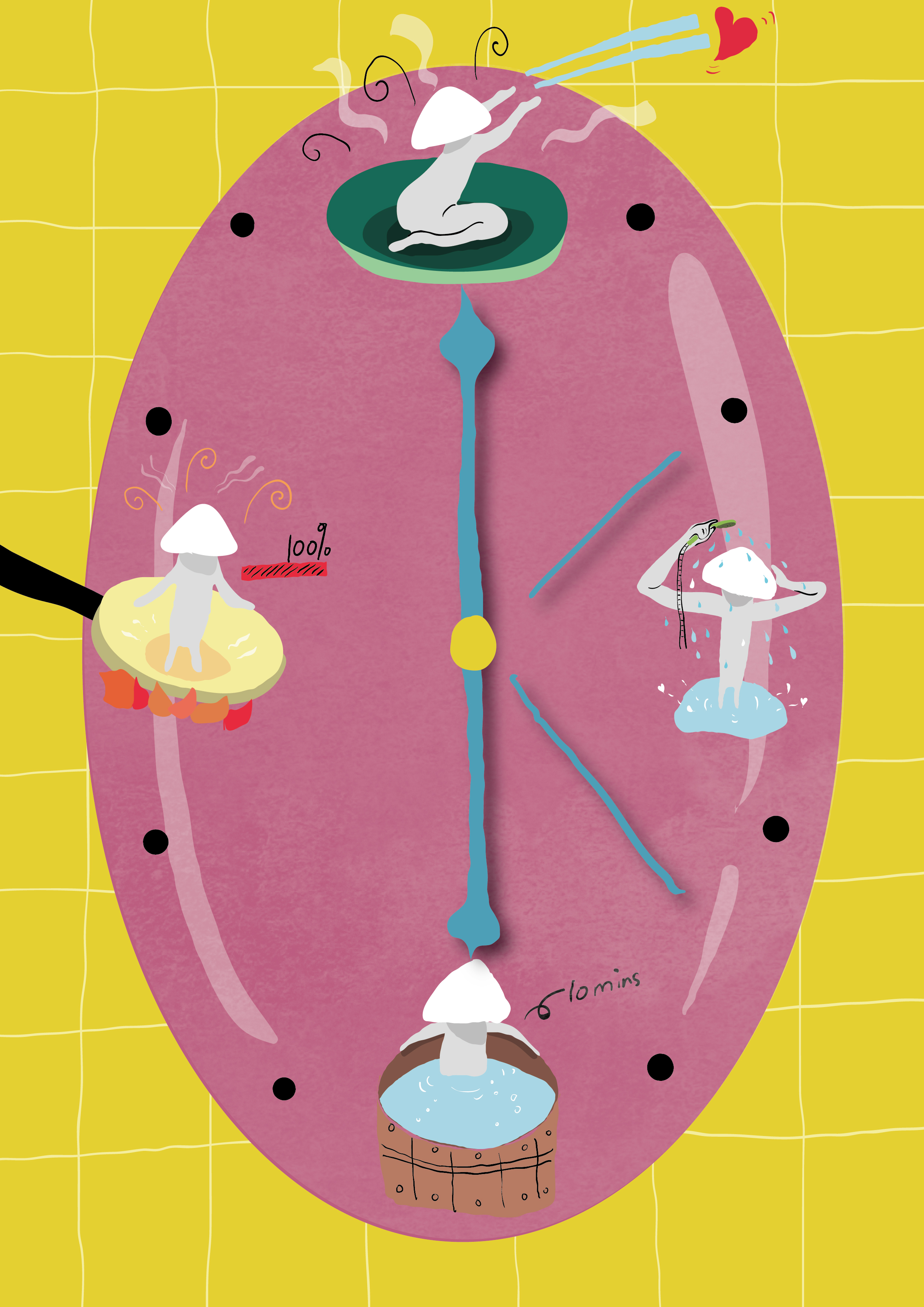 personal project-safty mushroom-this illustration was inspired by the article《Do mushrooms bought in the market have formaldehyde?》 from news.dayoo.com
