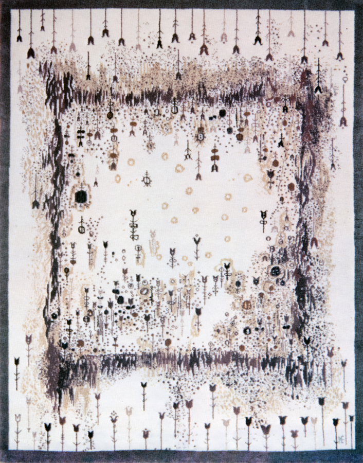 Handwoven wool carpet. Limited edition. 1970's