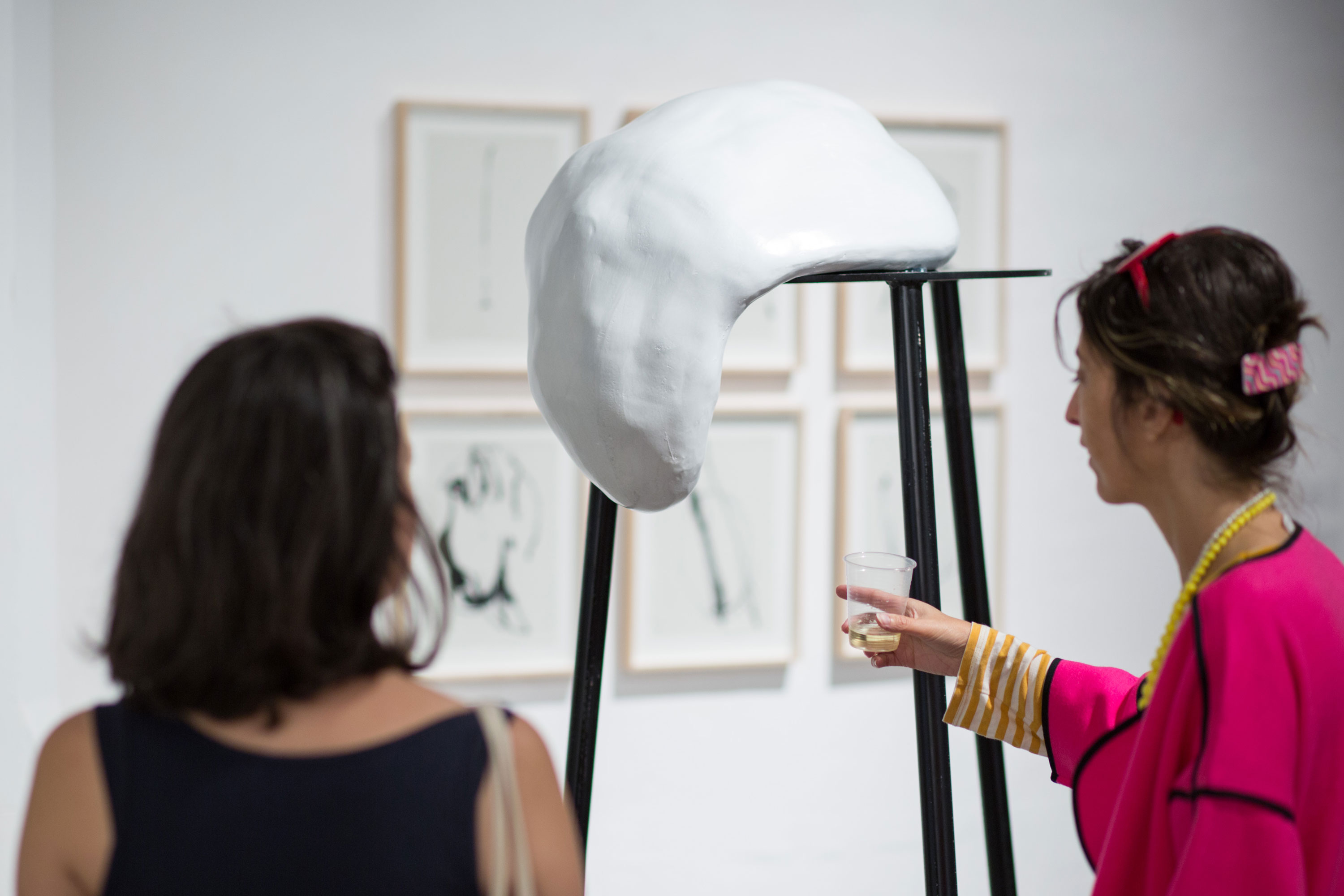 Slug, 2019, clay, painted steel