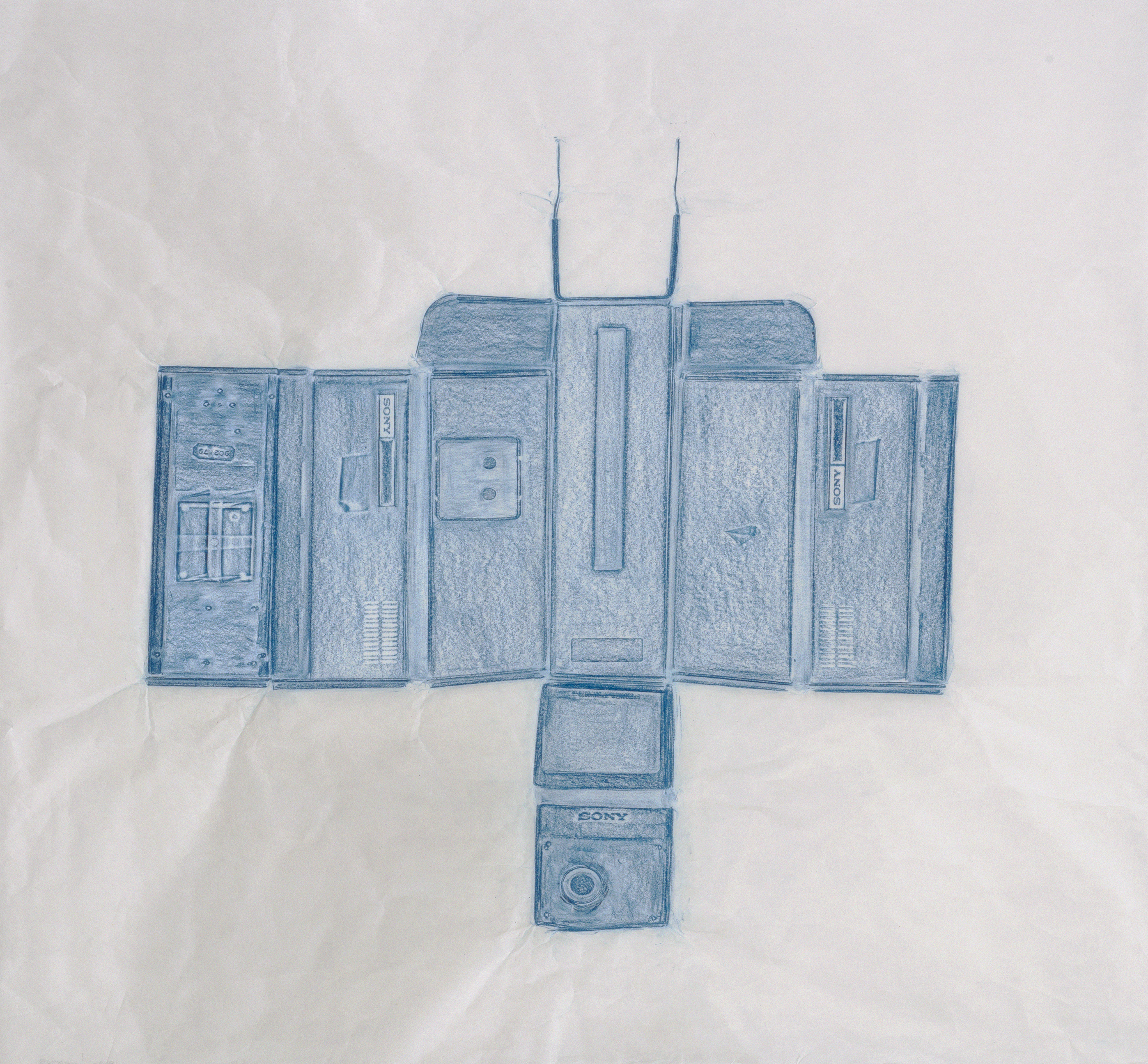 Sony Portapak Video Camera AVC-3260S (2), 2016. Frottage, 35 &frac12; &times; 37 inches