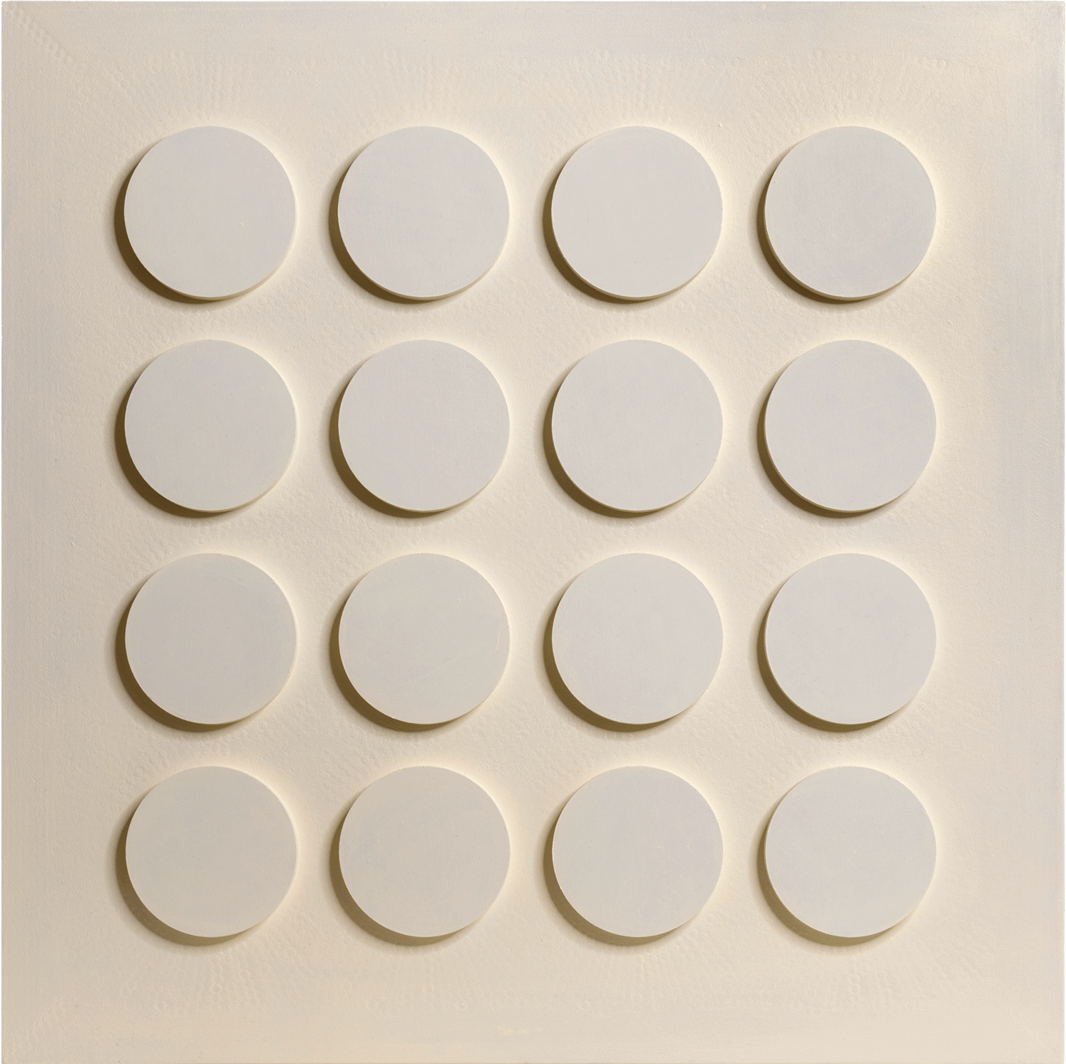 Monochrome Landscapes II. Off White 1 / Series of acrylic paintings on fibreboard 2021–2022 / 50x50 cm