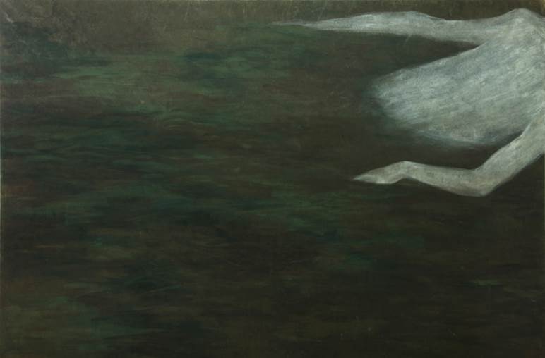 닿지않는 땅 Korean paint on Korean paper 132x192cm 2019