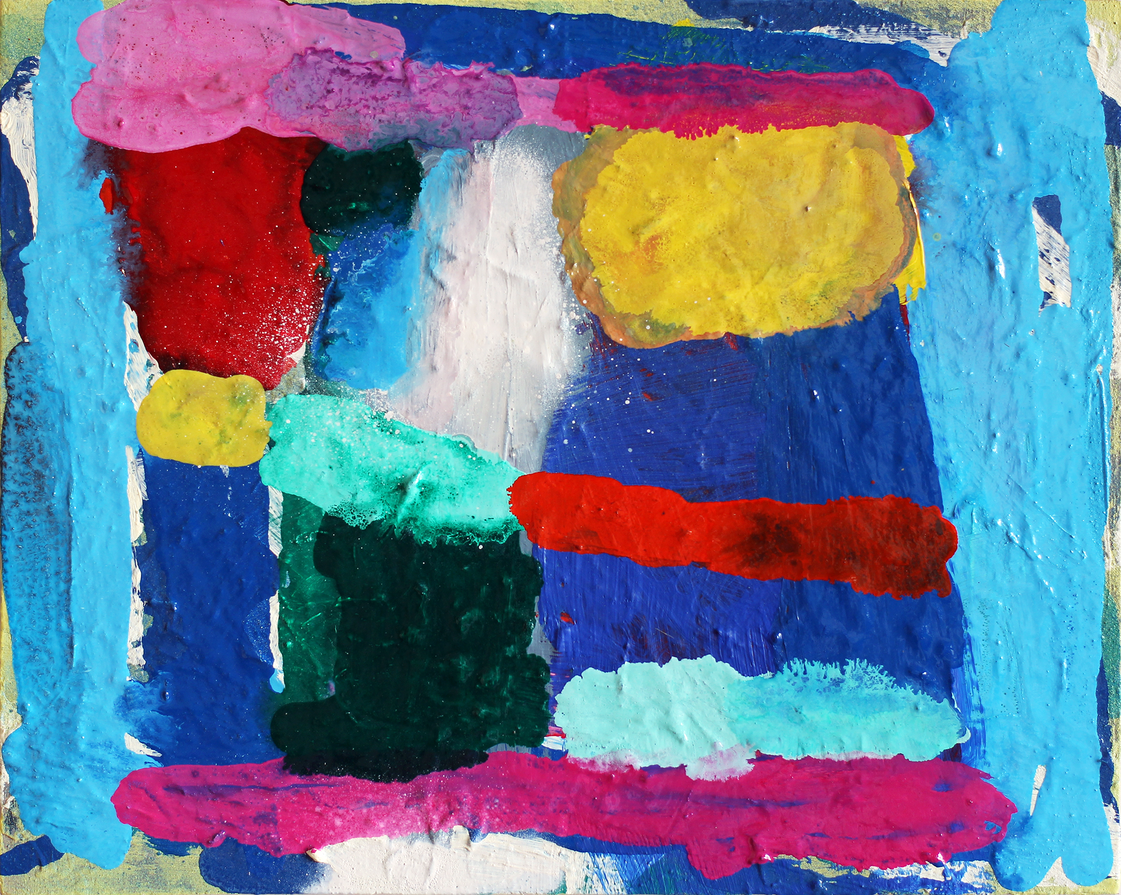 An Eel Amongst Snakes, 36x30cm, acrylic, enamel and spray paint on plywood panel, 2020