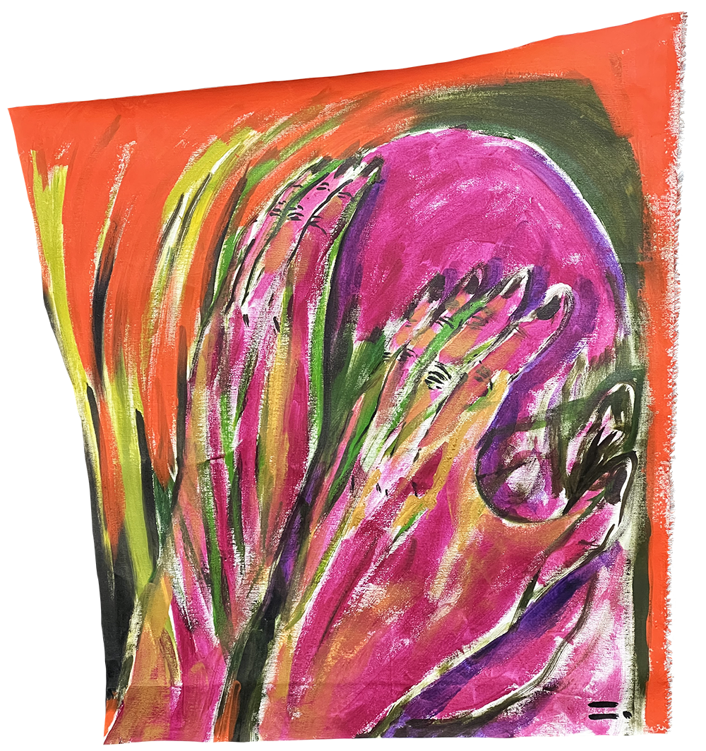 우는 남자, 2020, acrylic on cotton, 74*68(cm)