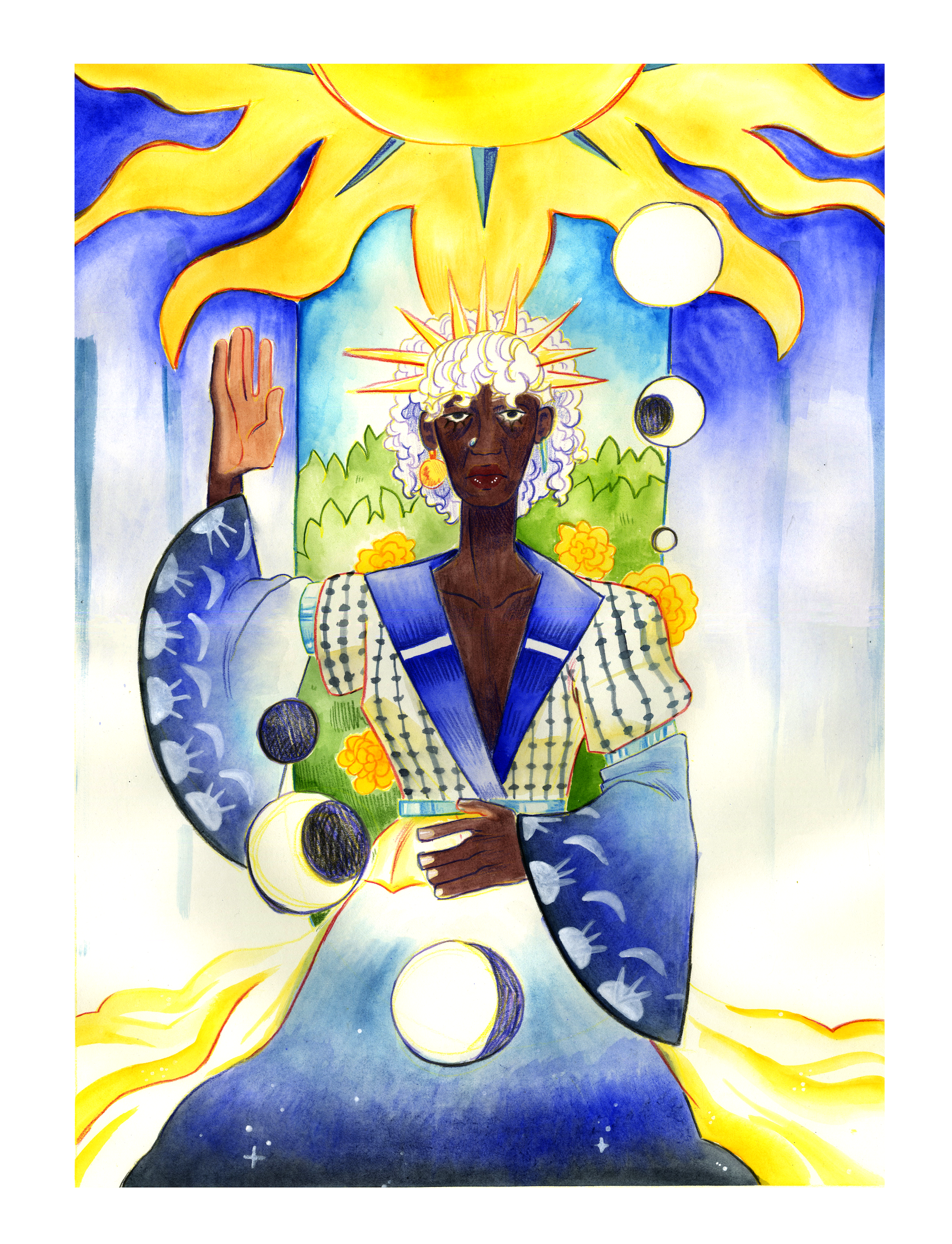 Aramoura, Premier Wizard of the House of RevelationWatercolor and Colored Pencil, 22x16 inches, 2023