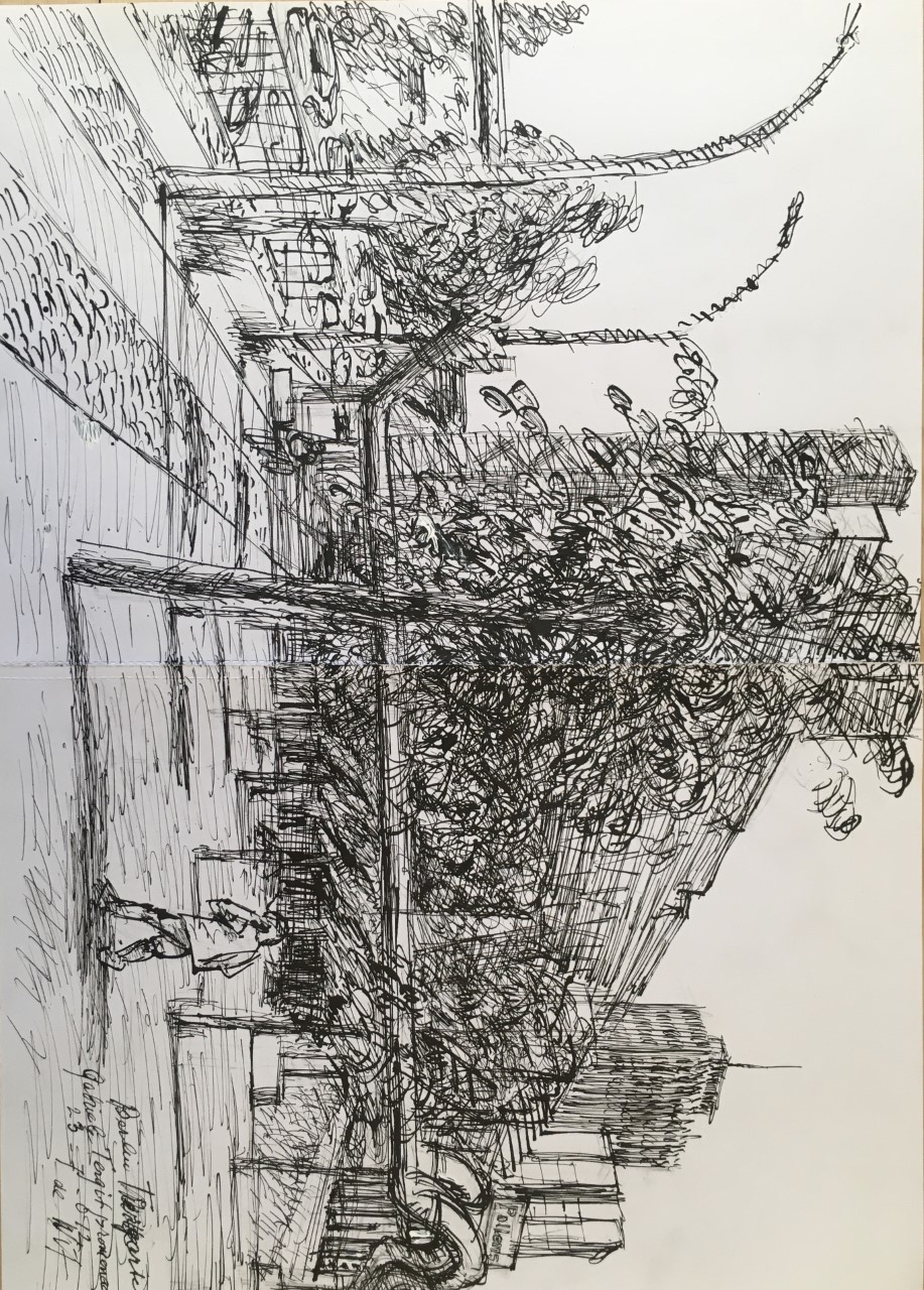 Berlijn centrum 2012 - Indian ink 31x82 cm