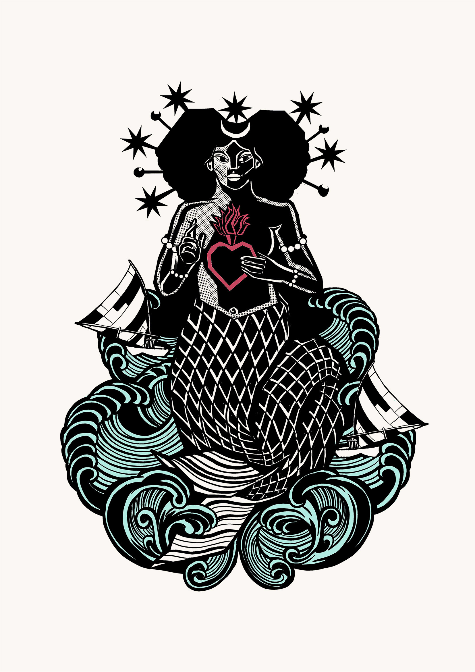 Rainha do Mar | 42x59cm | 2021 | Serigrafia