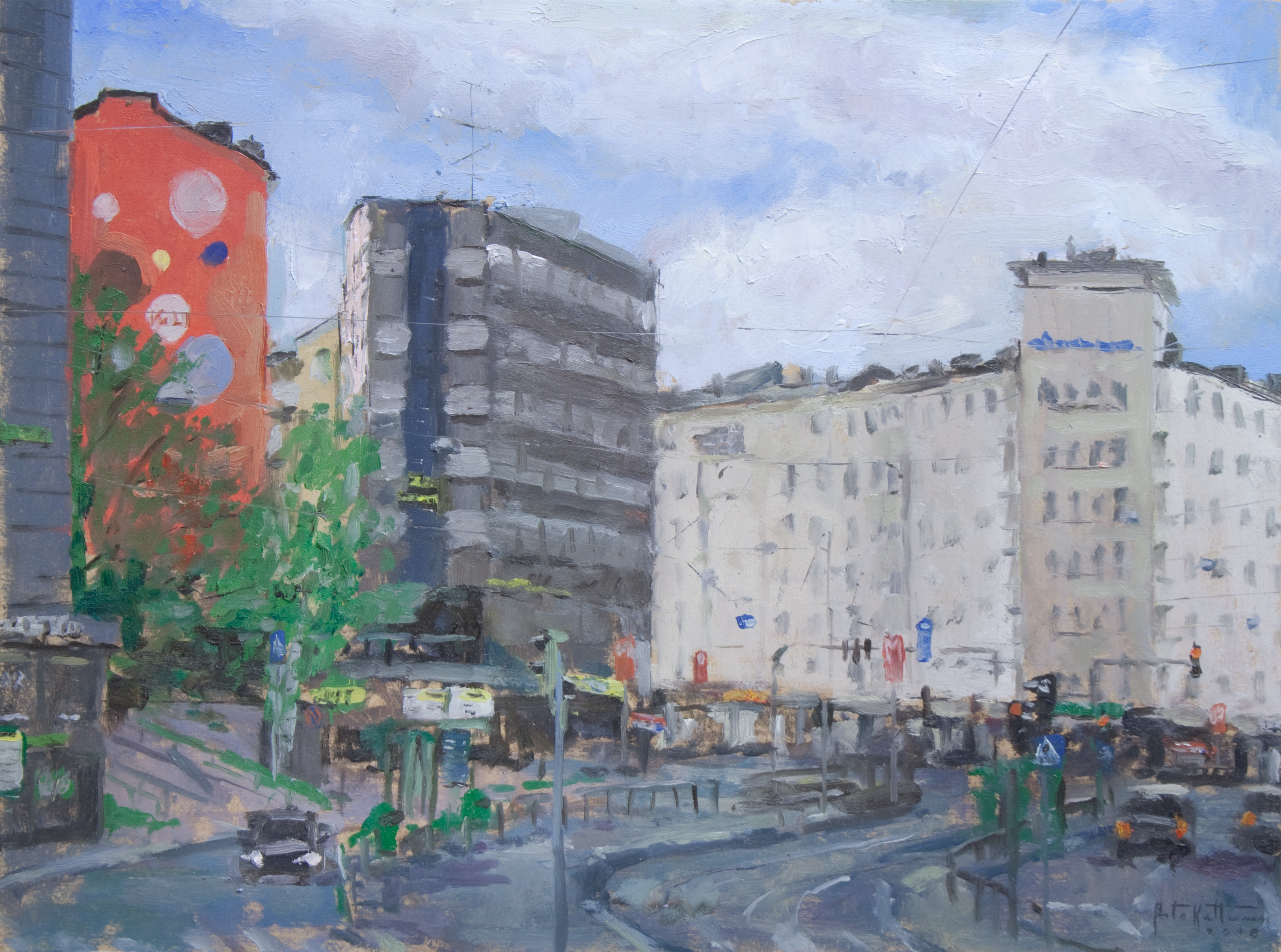 "Kurvi", oil, 26x35cm, 2018