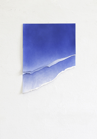 Untitled 3, Düsseldorf , 2015 Paint, collage on paper 23 1/5 × 16 1/2 in.