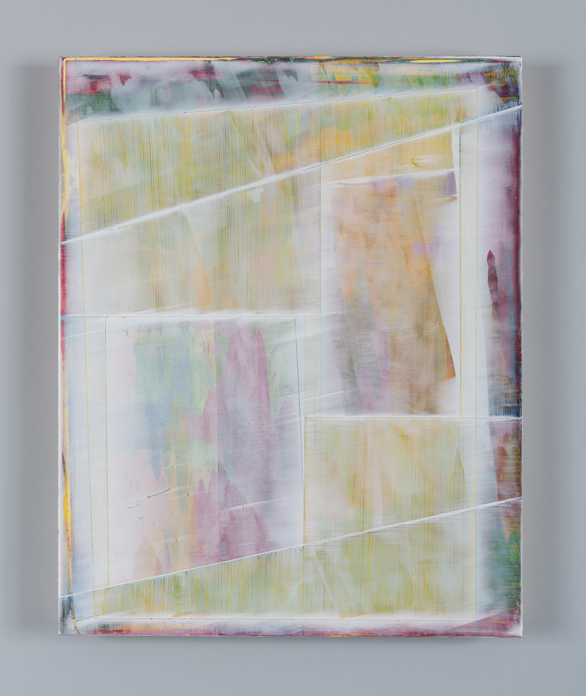 Underpinning, 2023, acrylic on panel, 20 &times; 16&rdquo;.