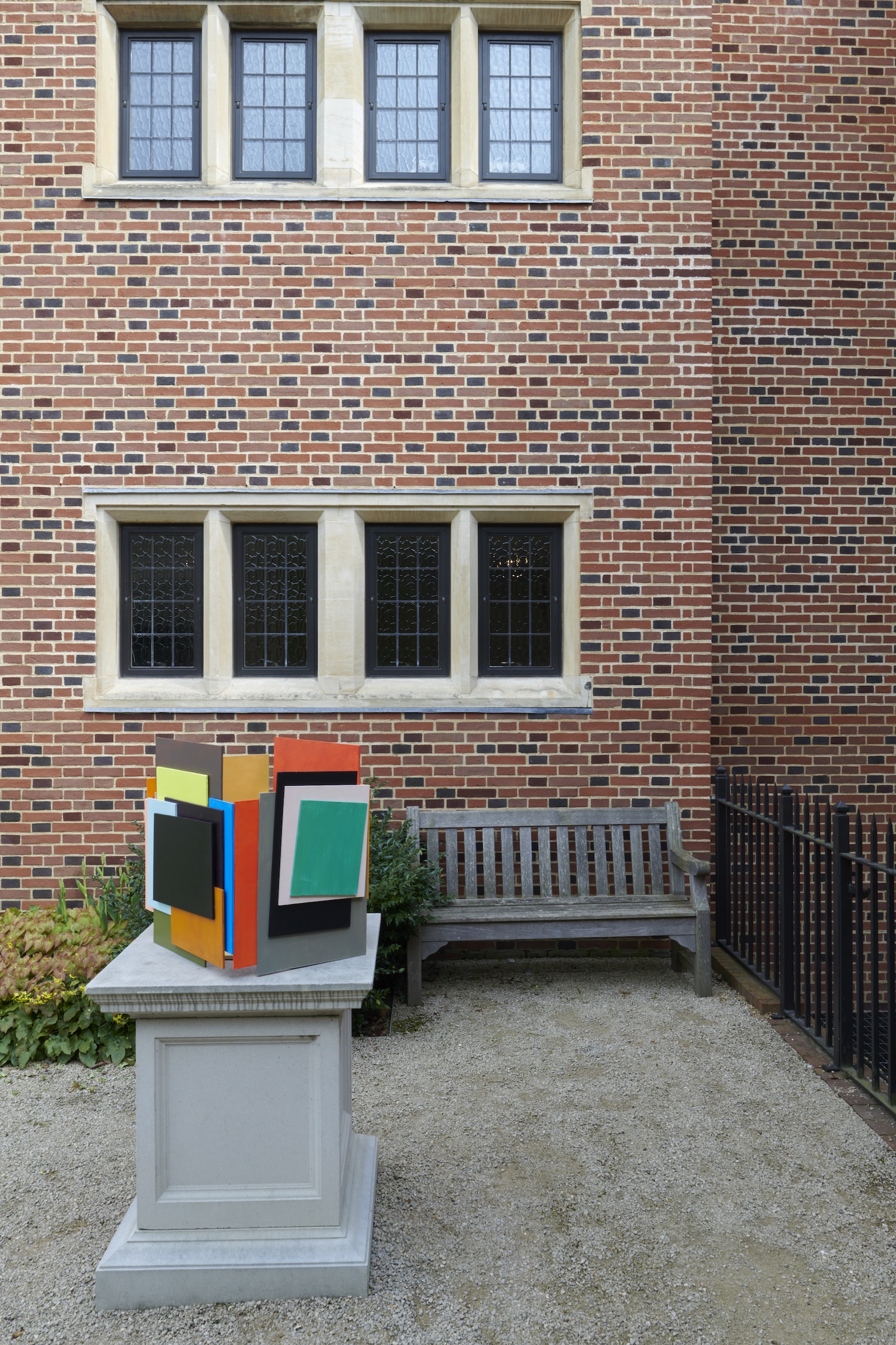 In its present shape it is not the only possible world (Part III. 2025). Acrylic on Plywood. Photo: Jo Underhill. West Court Gallery, Jesus College Cambridge.