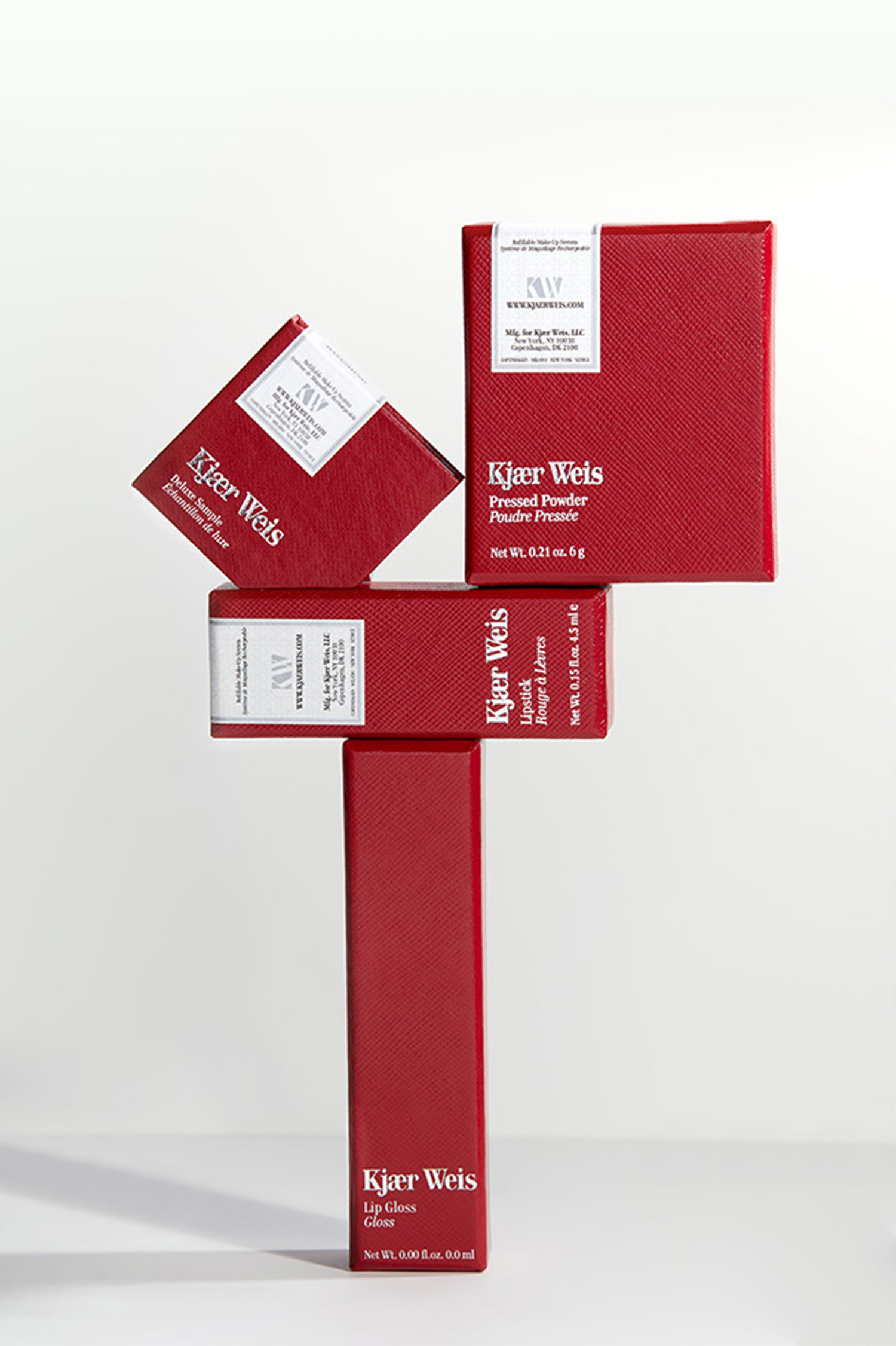 Kjaer Weis products playfully arranged by Prop Stylist Sara Wacksman