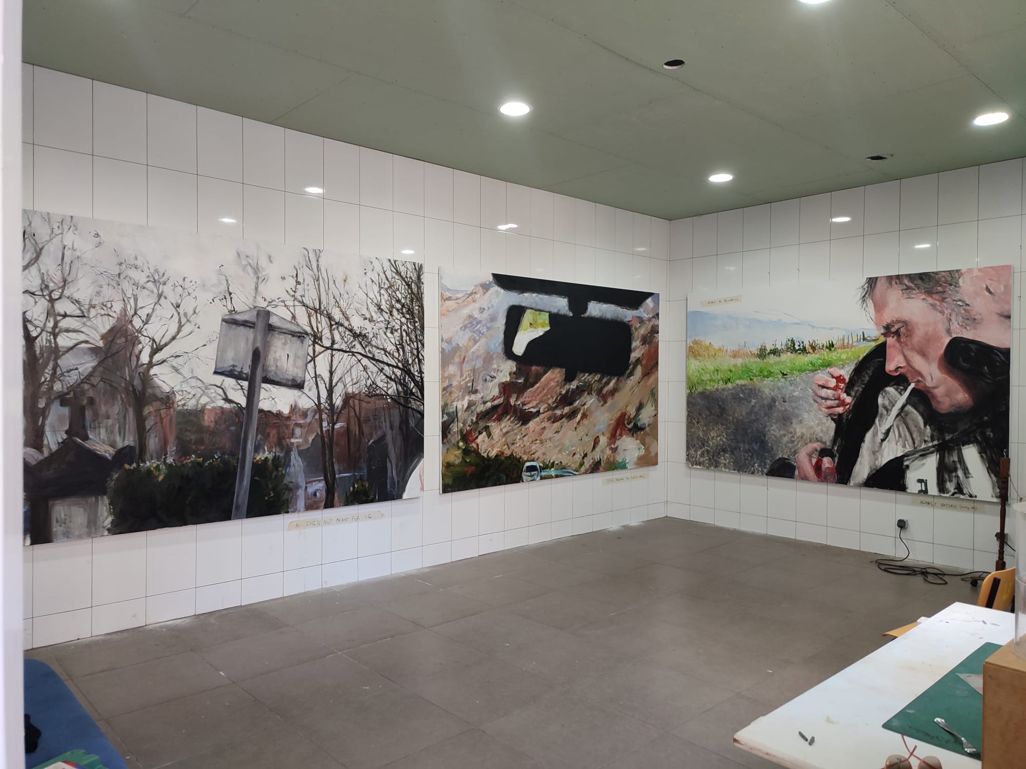 ‘Road Tripping and Other Paintings’ Open studios at Level Five. Brussels, 2023.