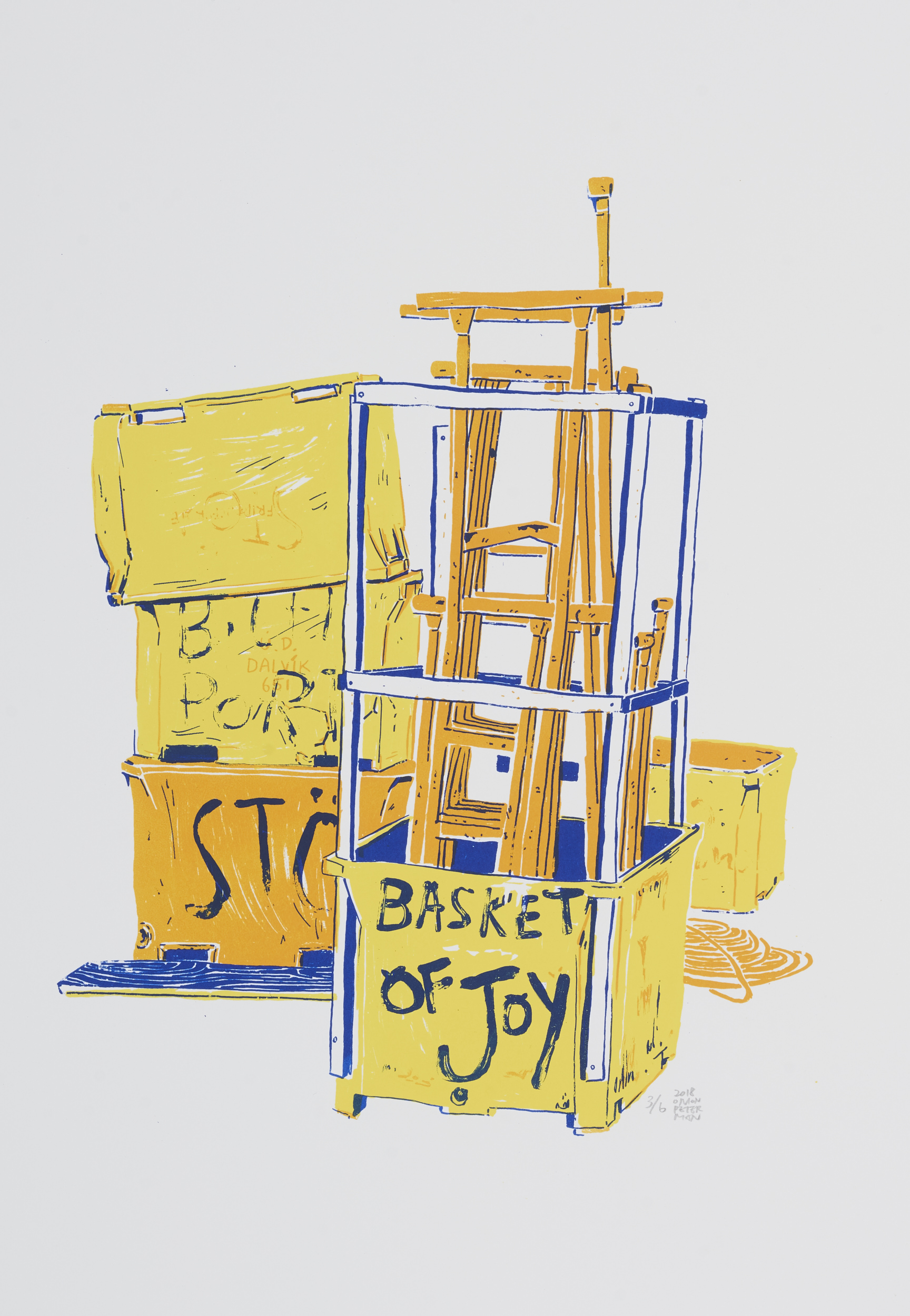 “Basket of Joy”, 3-colour silkscreen print, 285x 405mm, Edition of 6, 2018