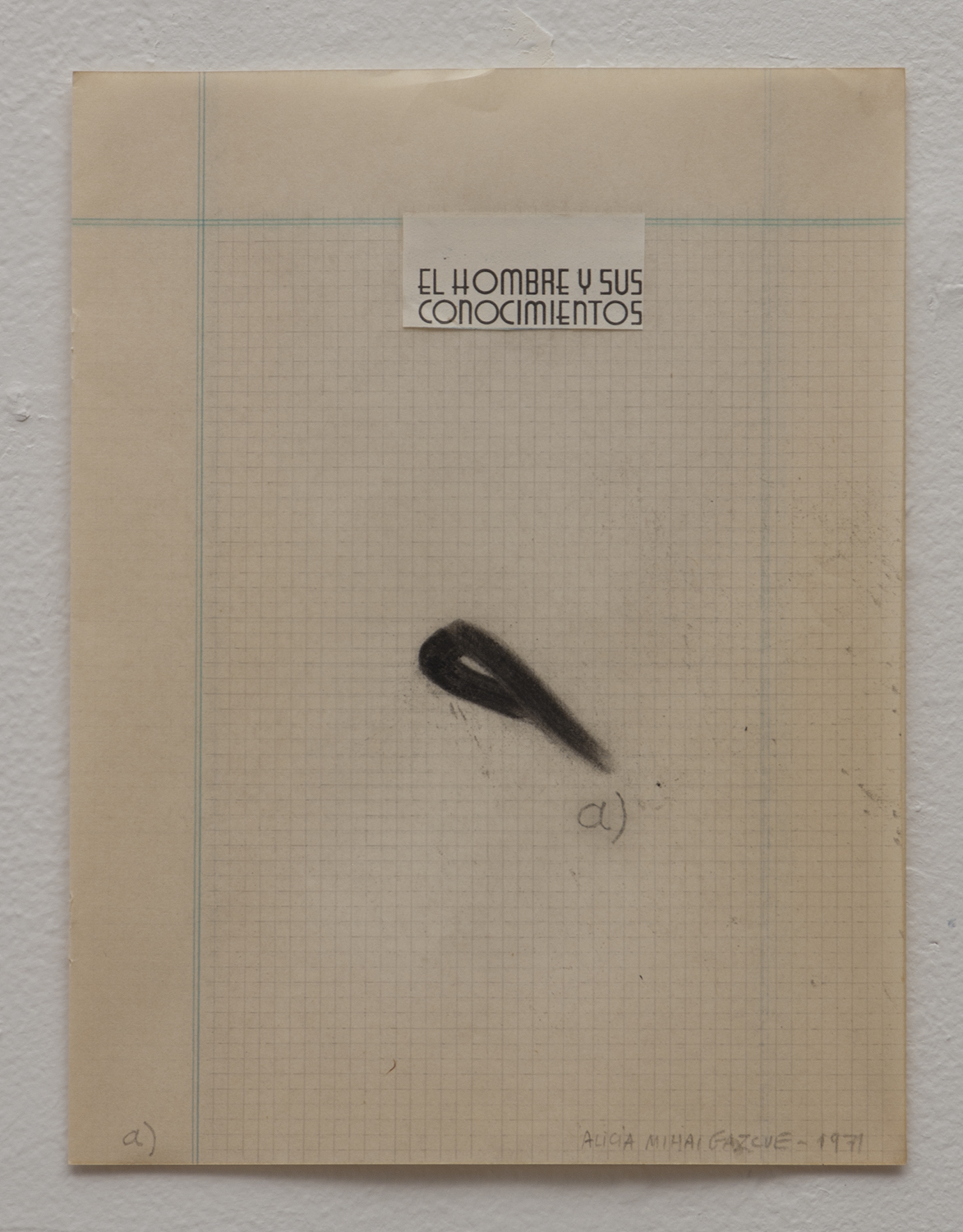 a) – 1971 Charcoal and collage on graphic paper 8."5 x 6 .75"