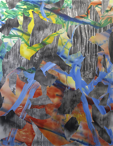 Against the invisible, 2013. Acrylic paint on canvas. 94.5 x 75 in.