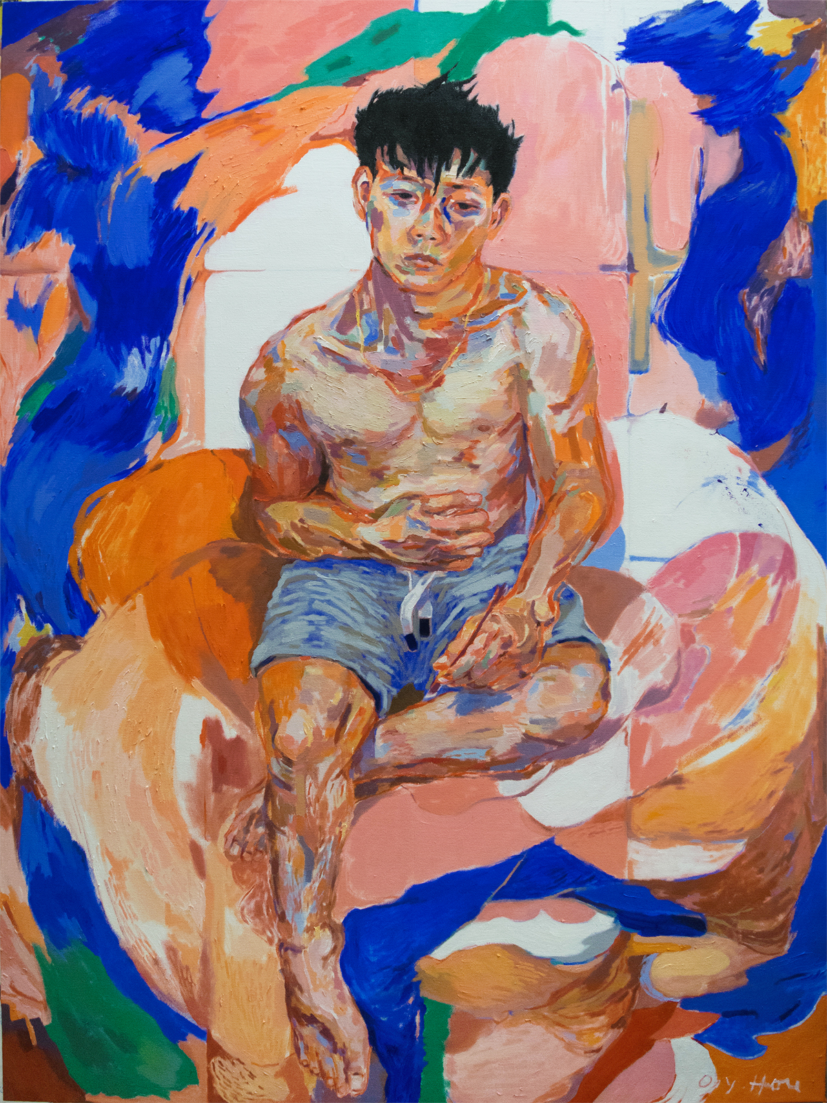 Self-portrait (19), 2017, 35 x 47 inches, Oils on canvas