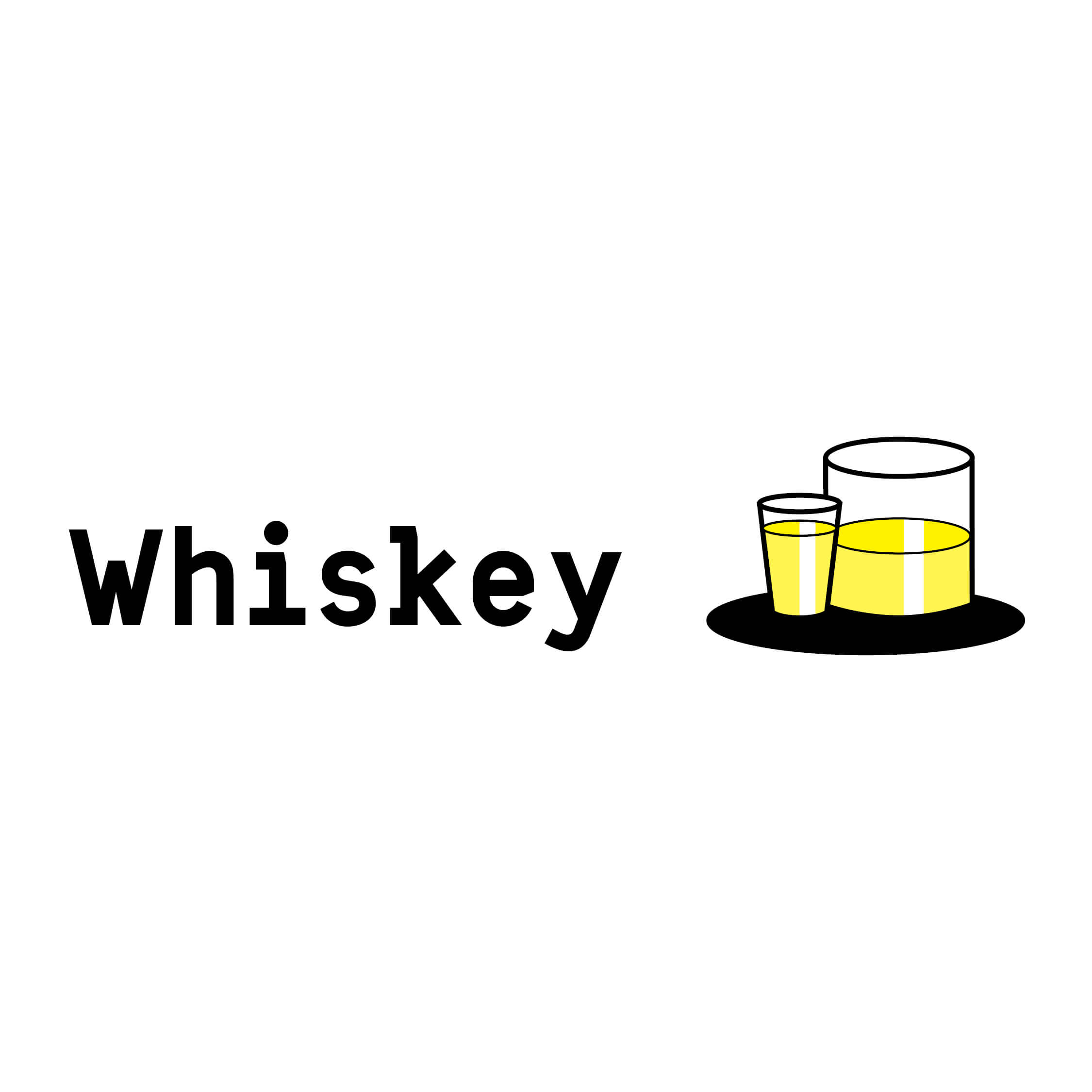An illustrated alcohol drinks glasses icon English text