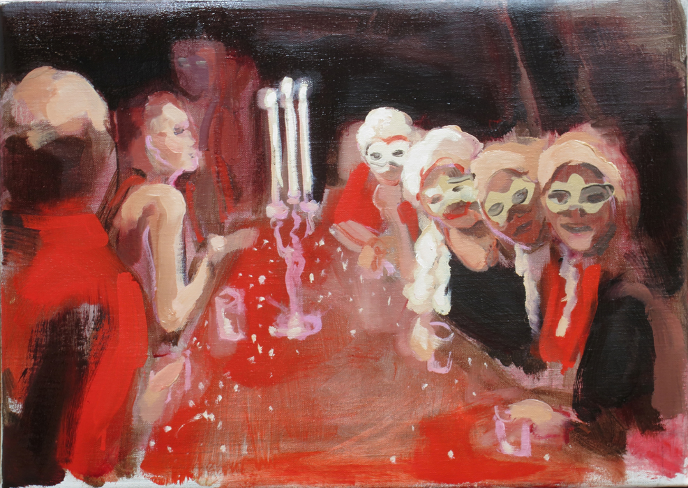 Fête, 2018.Oil on linen, 46 x 33 cm.