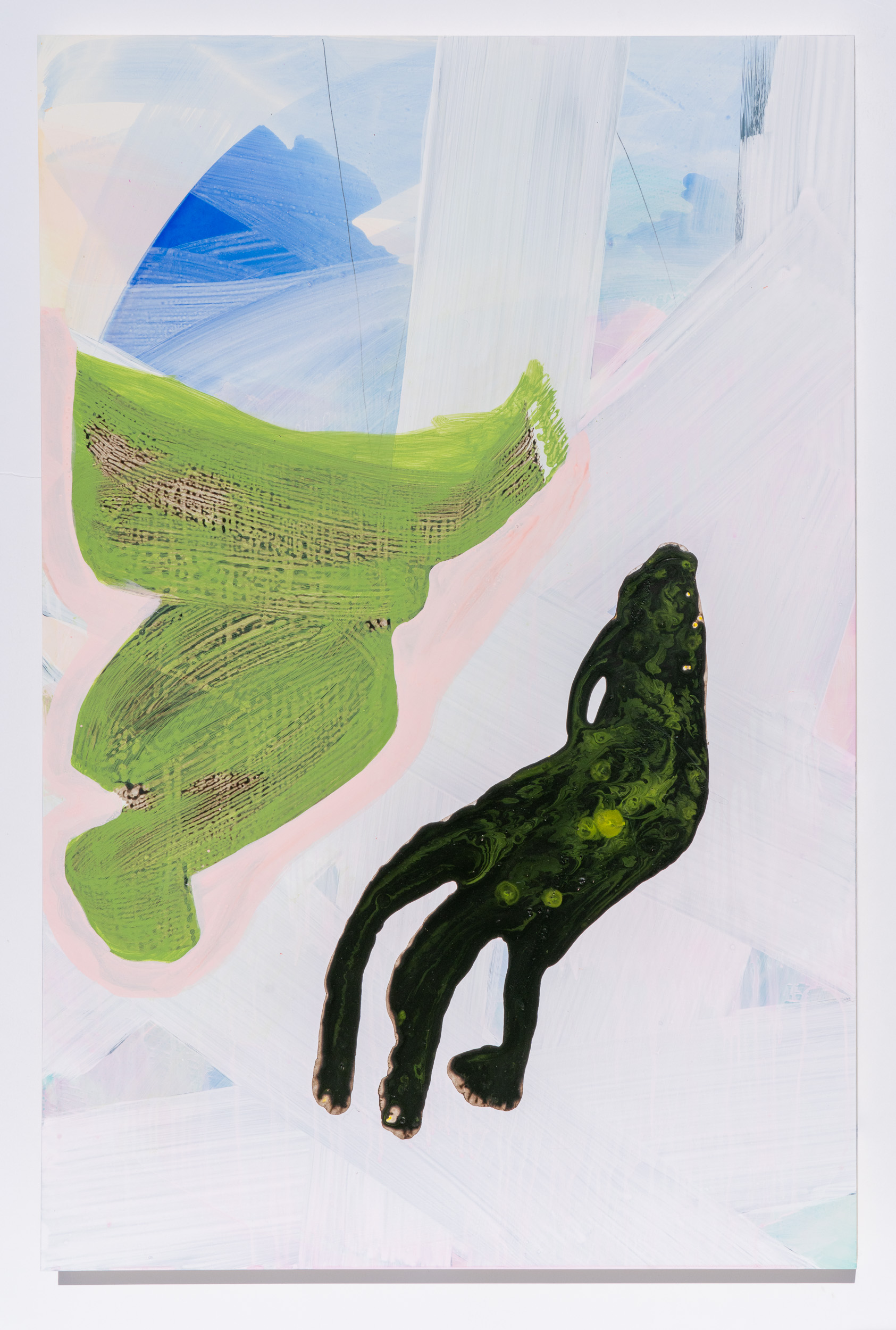 2021, acrylic, watercolor and ink on panel, 36 x 24 inches