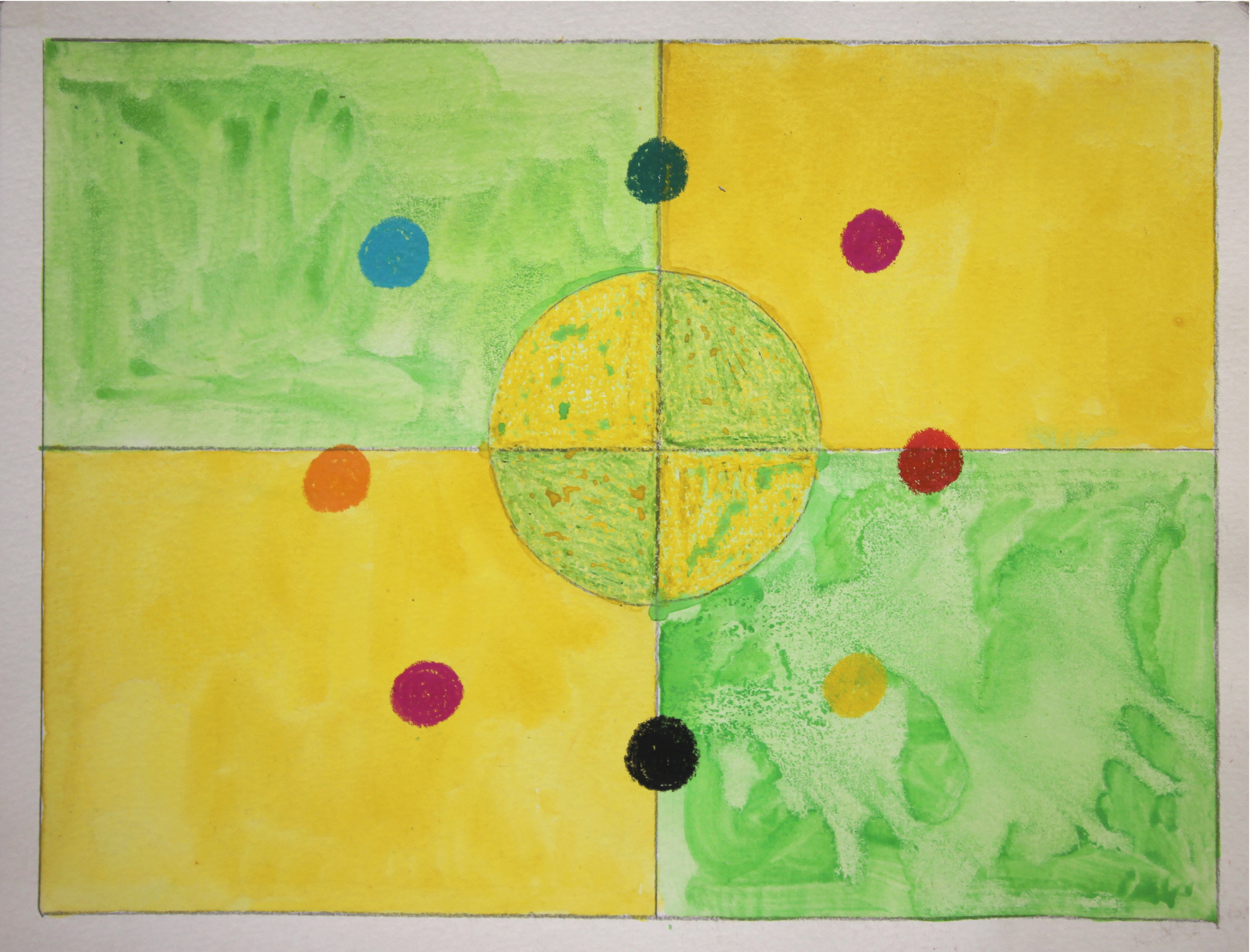 Sin título, 1993. Acuarela, óleo pastel y lápiz sobre papel, 23,6 x 31 cm.