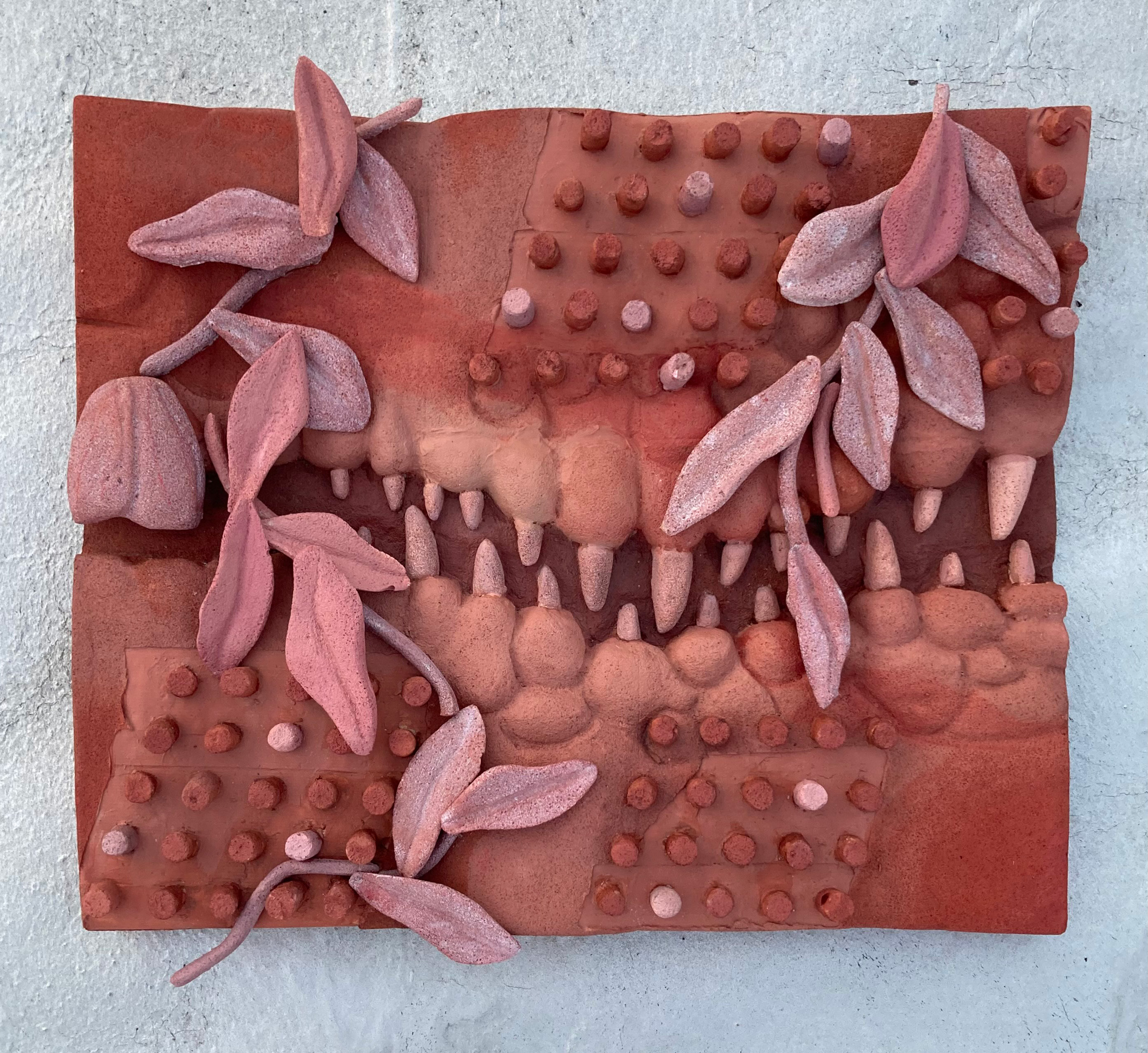 Outgrowth, 2022, Oil, Acrylic, chalk pastel, and aquaresin, 18" x 14" x 3"