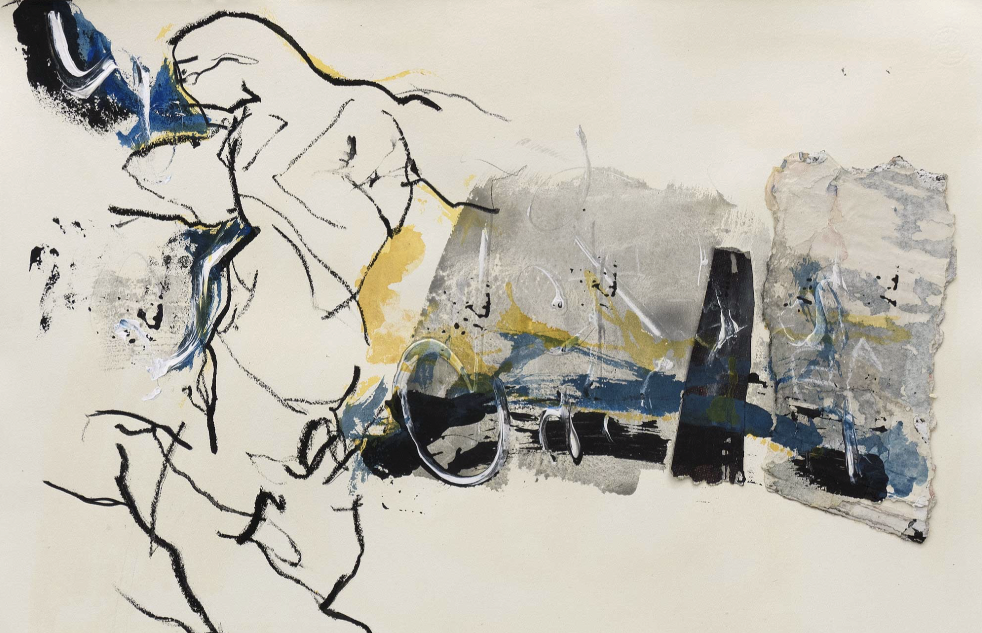 "Auf der Suche", 2025, Oil, acrylic on copperplate paper, 54 x 77 cm 