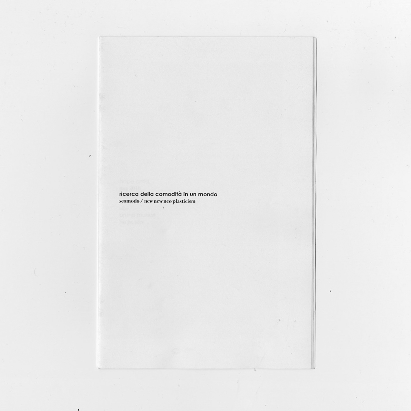 ricerca della comodita in un mondo scomodo / new new neo plasticism