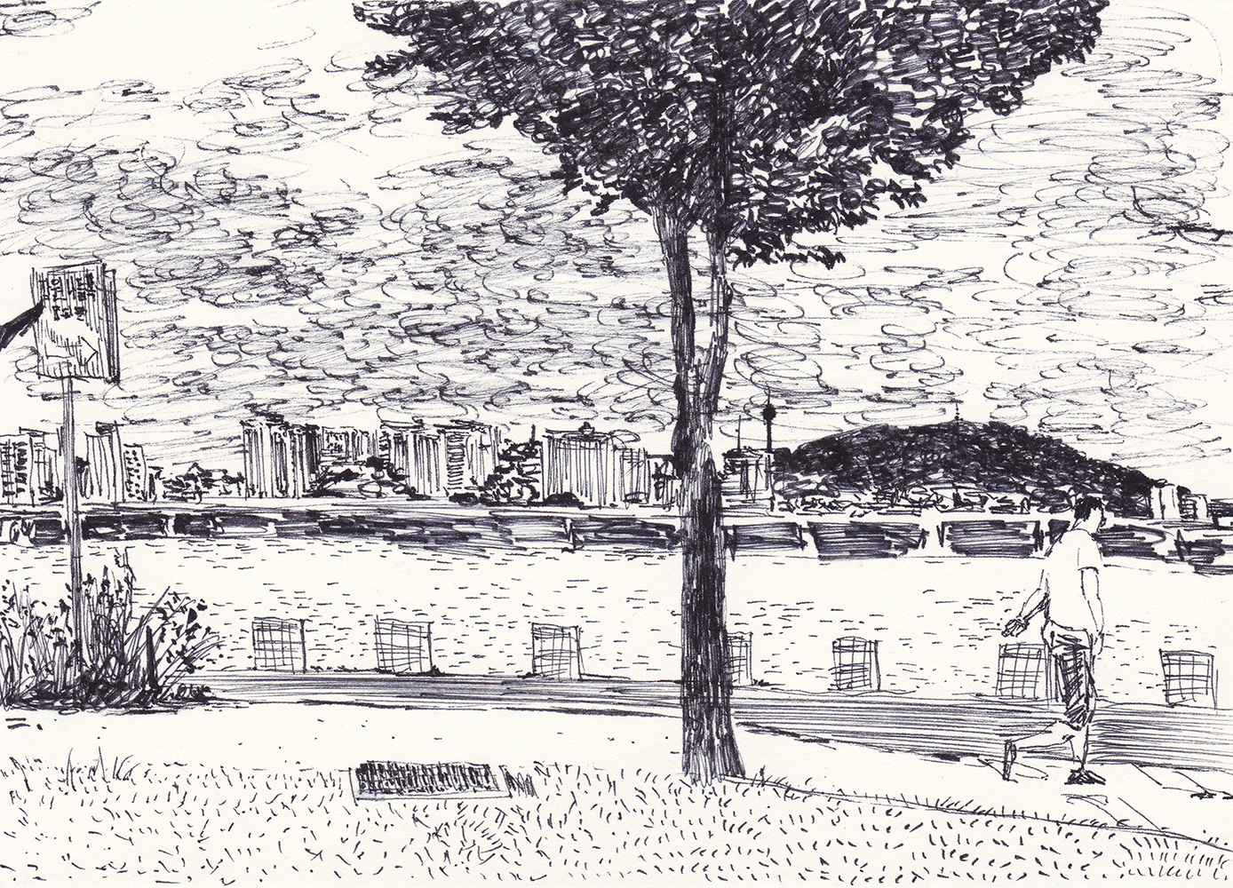 한강, 2017, pen on paper, 14.8*21(cm)