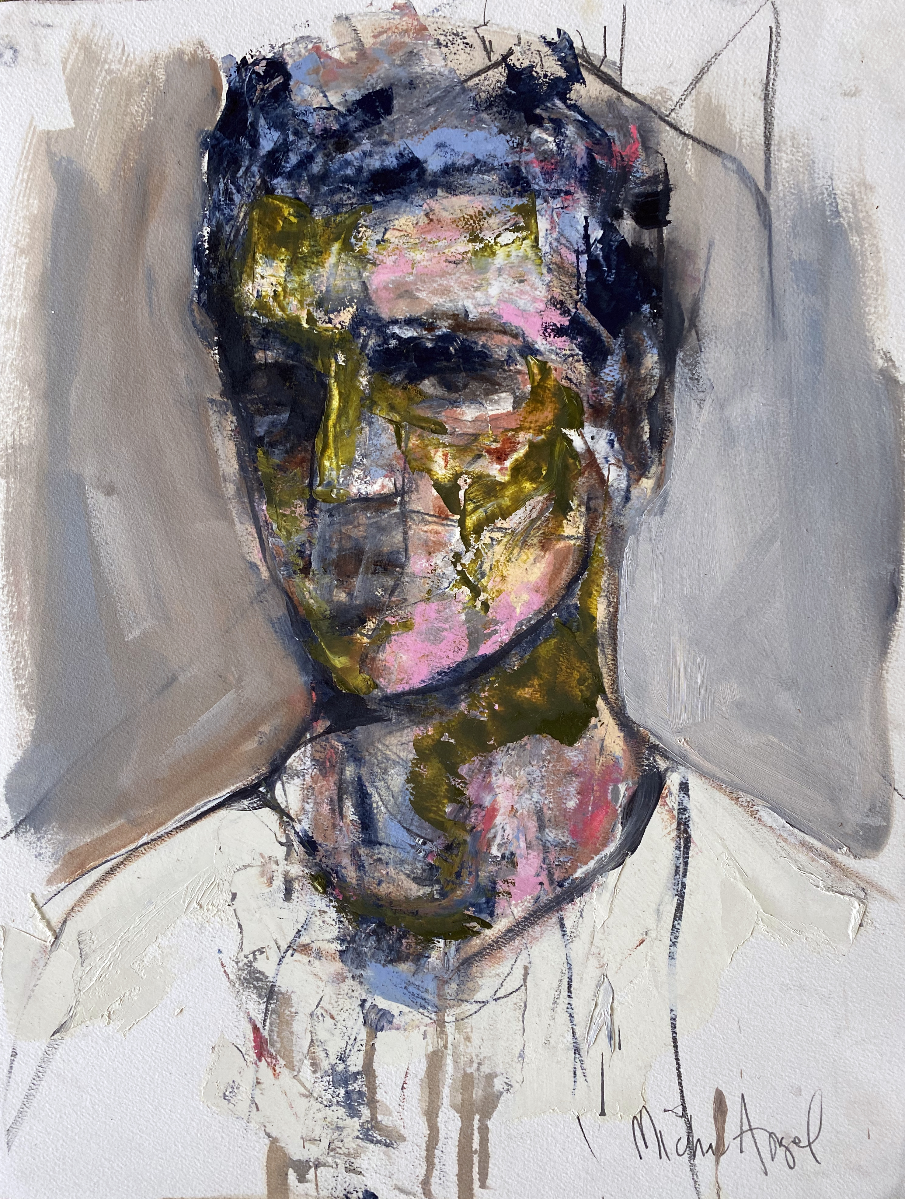 08. Troubled mind, 2022 oil on paper [24 x 30’inches]