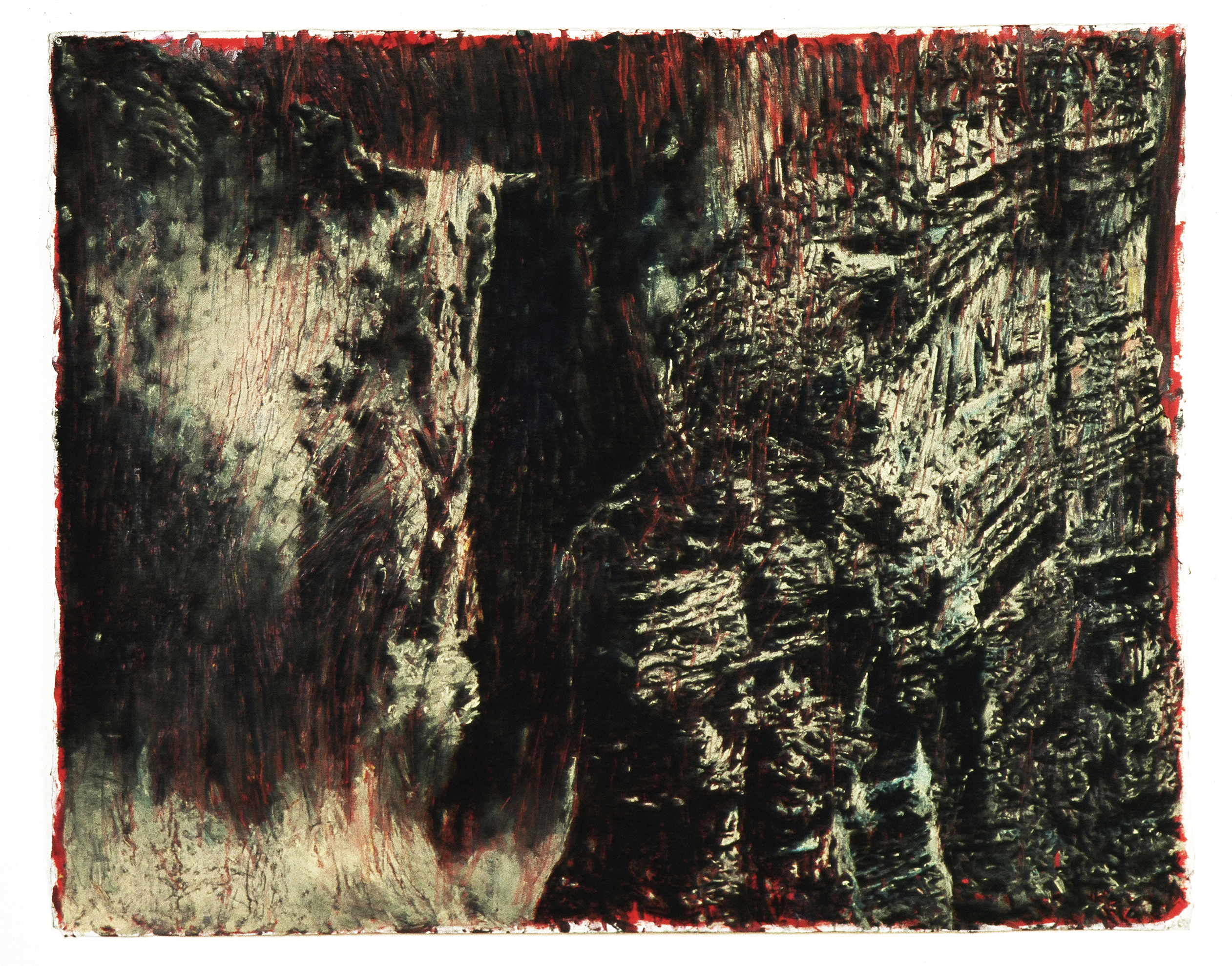 You will be glad to learn, 1986. Acrylic and pastel on paper, 133 cm × 174 cm.