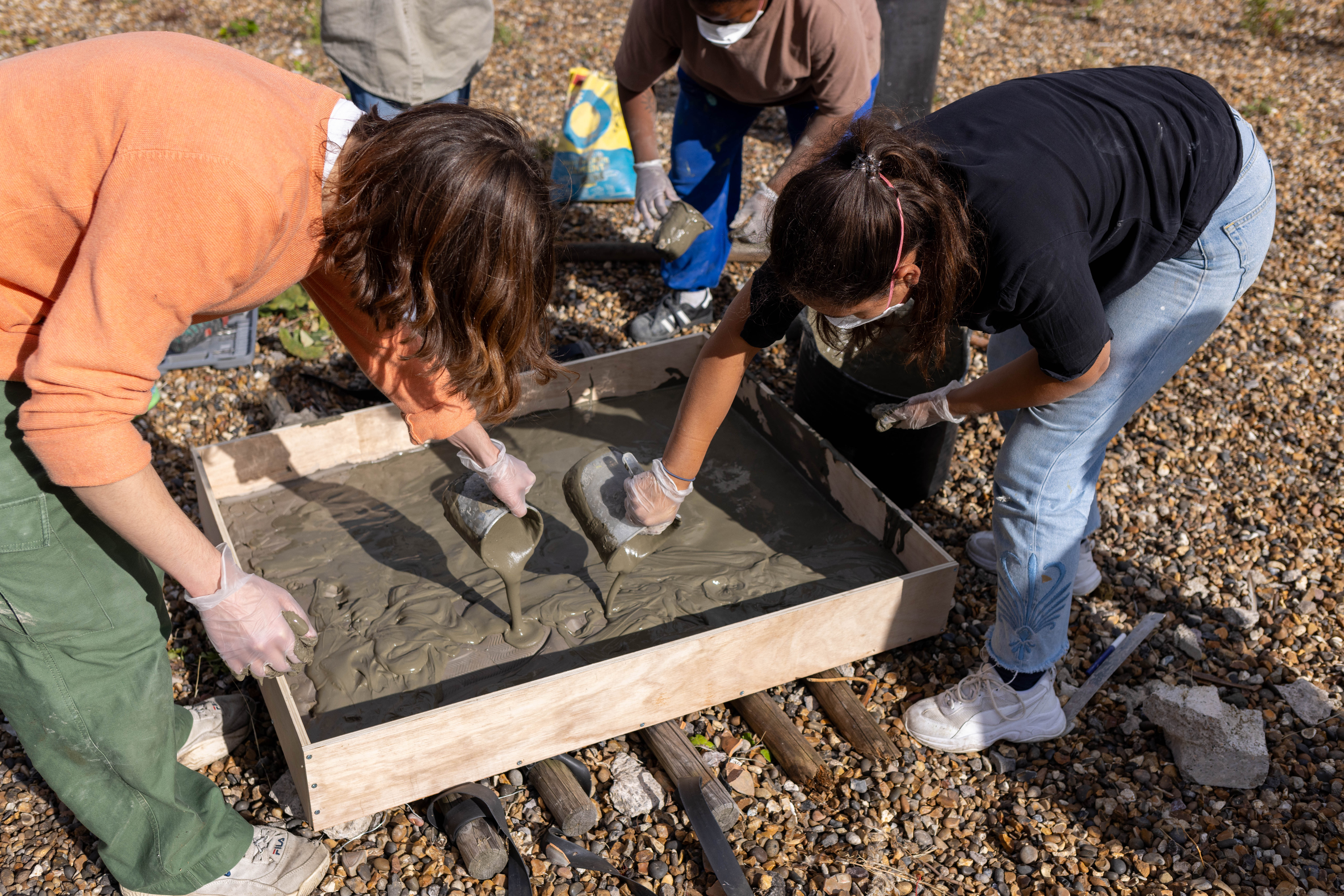 Cement Casting Workshop, Business is Driven By Quarterly Results, 2023. Desire Paths Commission, Turf Projects. Image by Nathan Eaton-Baudains