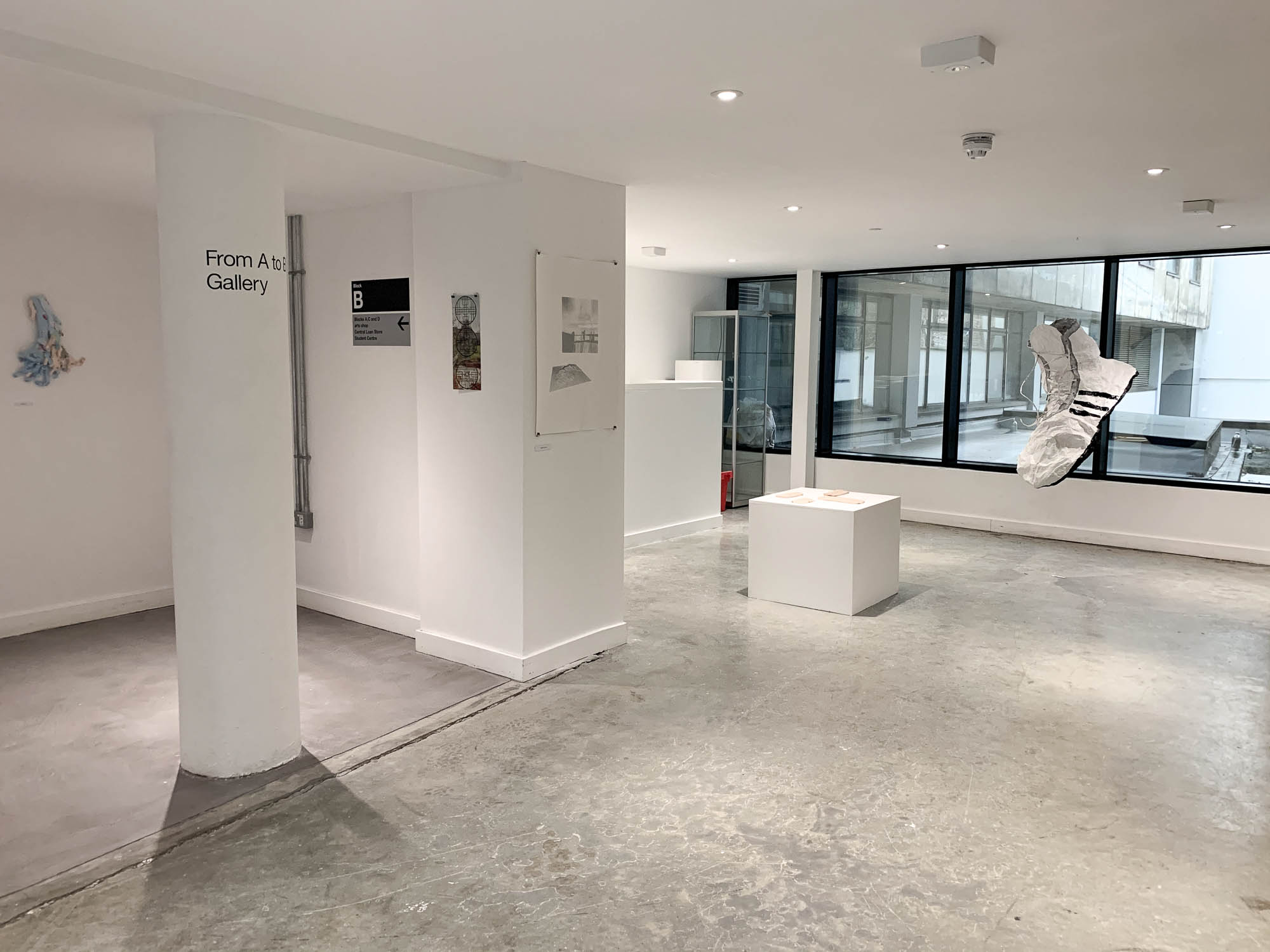 JYNN AMONTYA _ TERRA, 2020, screen print and embossing on Somerset, 42 x 59.4 cm. Installation view in From A to B Gallery, Camberwell College of Arts. 