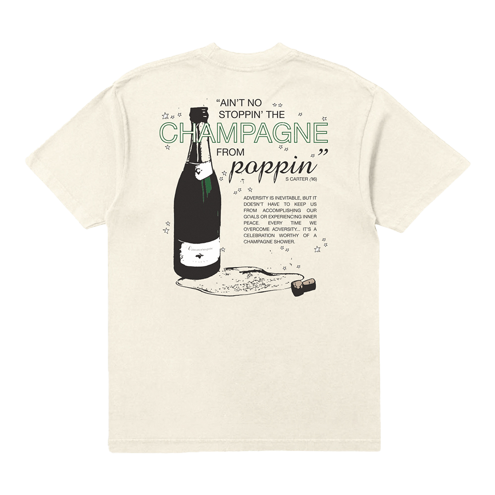 CHAMPAGNE STAINSJay-Z: Ain't no stoppin' the champagne from poppin'.Screen-printed, natural colored Tee.