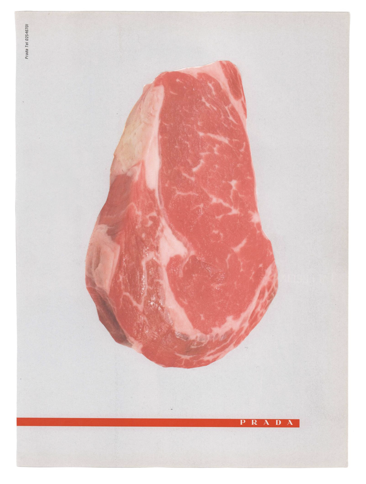 A Piece of Meat for Prada, 2017, photomontage, 22 x 31 cm