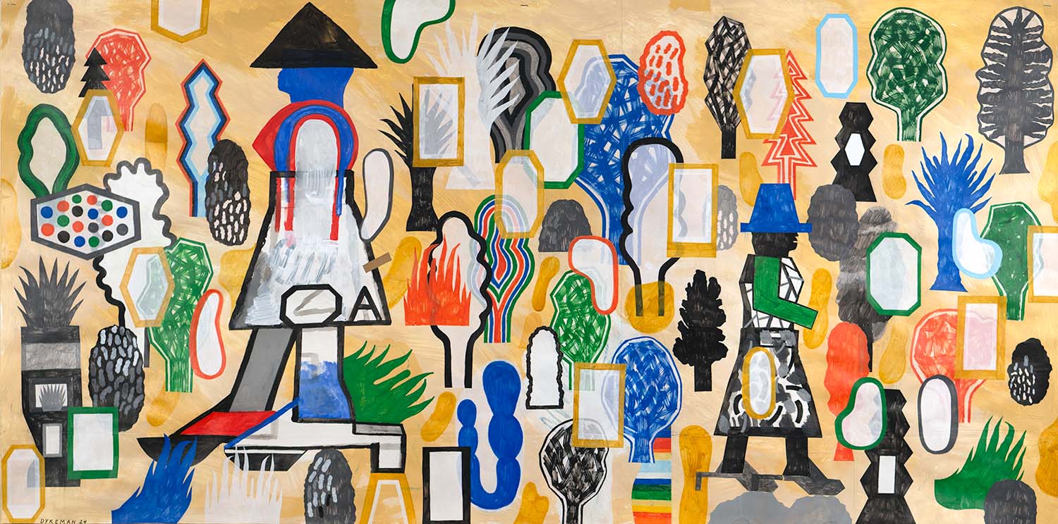 Portals, 2024, Acrylic, paper and vellum on paper, 30 x 60 in. (framed) $7,700