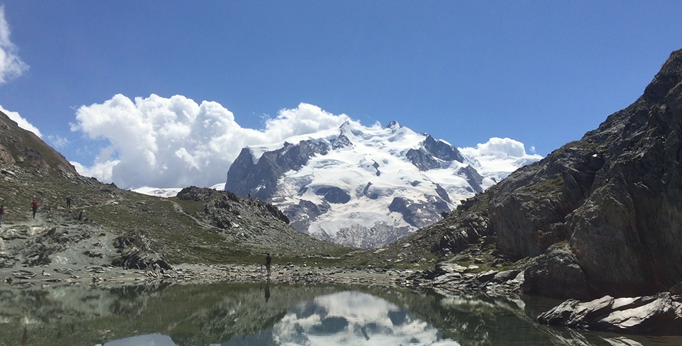 View on Monte Rosa, Zermatt, Canton Wallis. (July 2019)