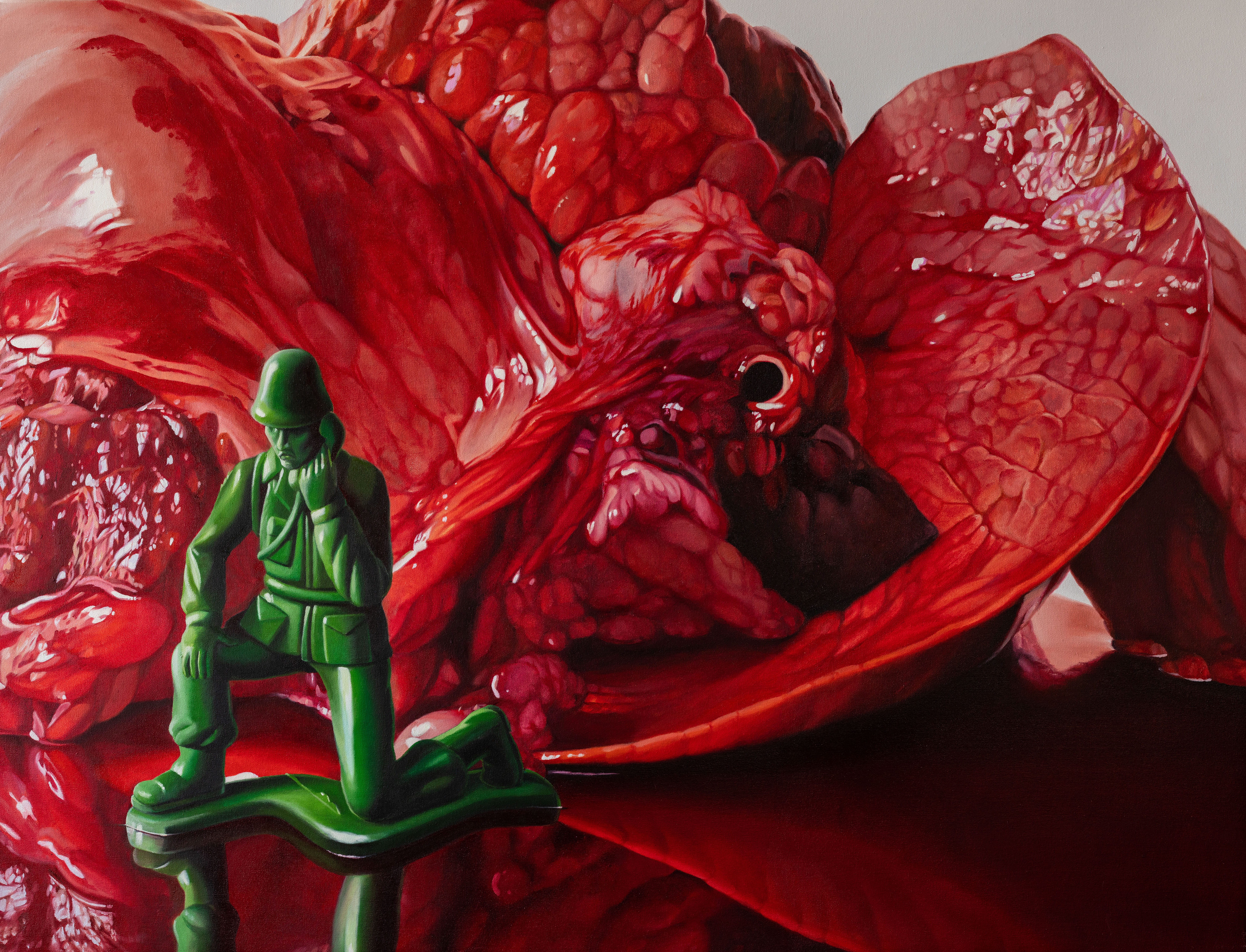 Soldier, who do you ask for help?, 2021. Oil on canvas, 90 x 120 cm.