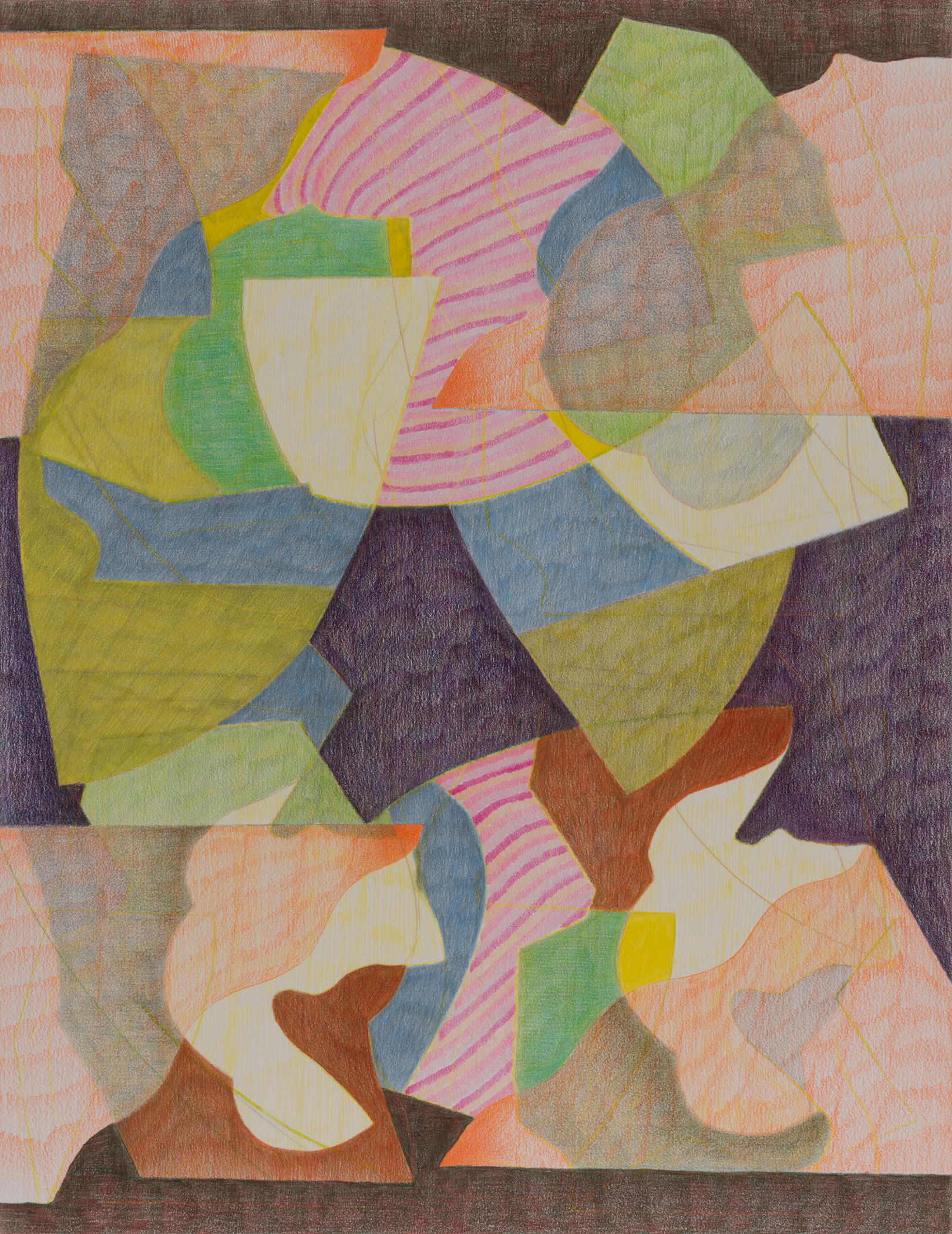 Licorice, 2023, colored pencil and graphite on paper, 22 × 17".